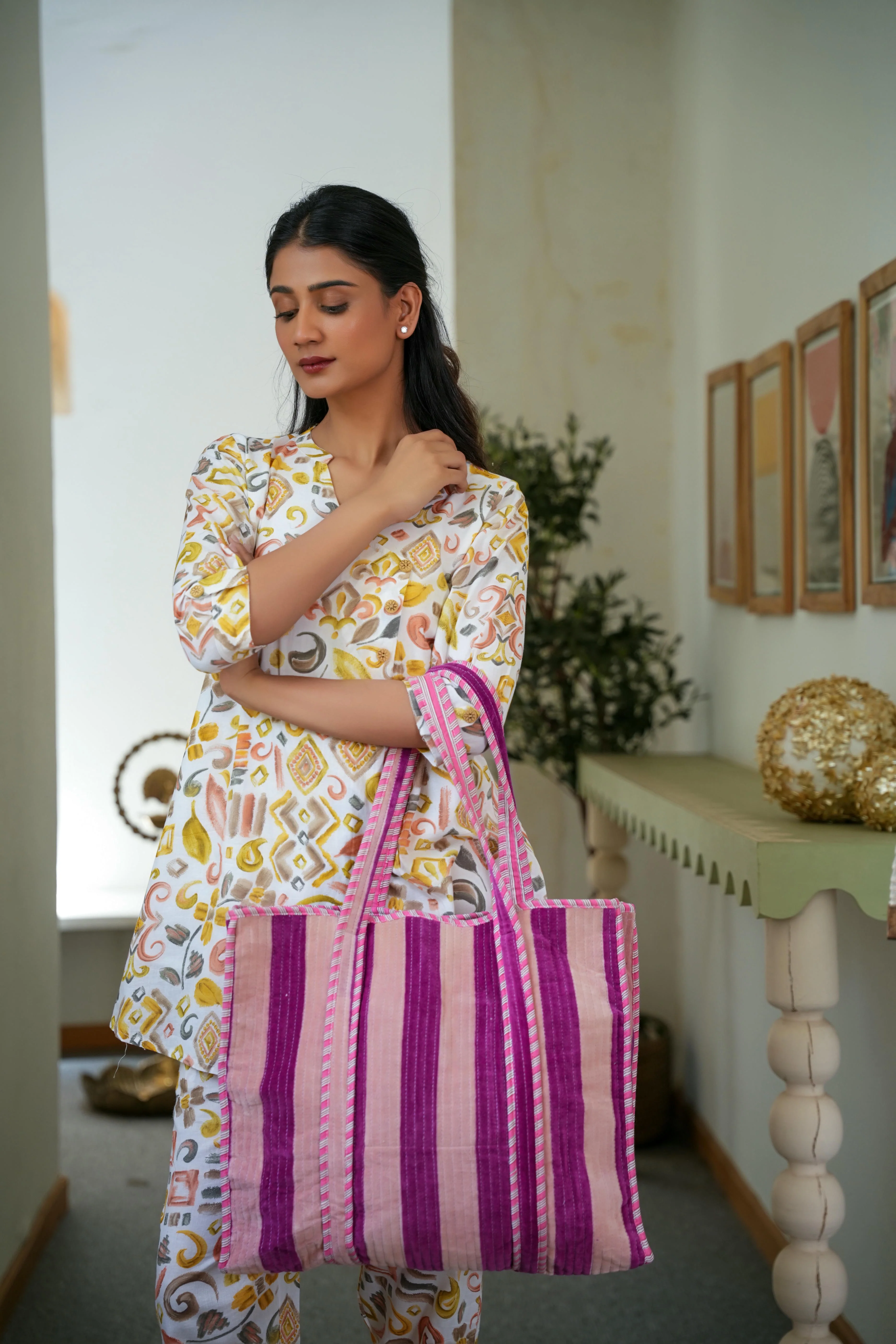 The Striped Velvet Tote - Image 24