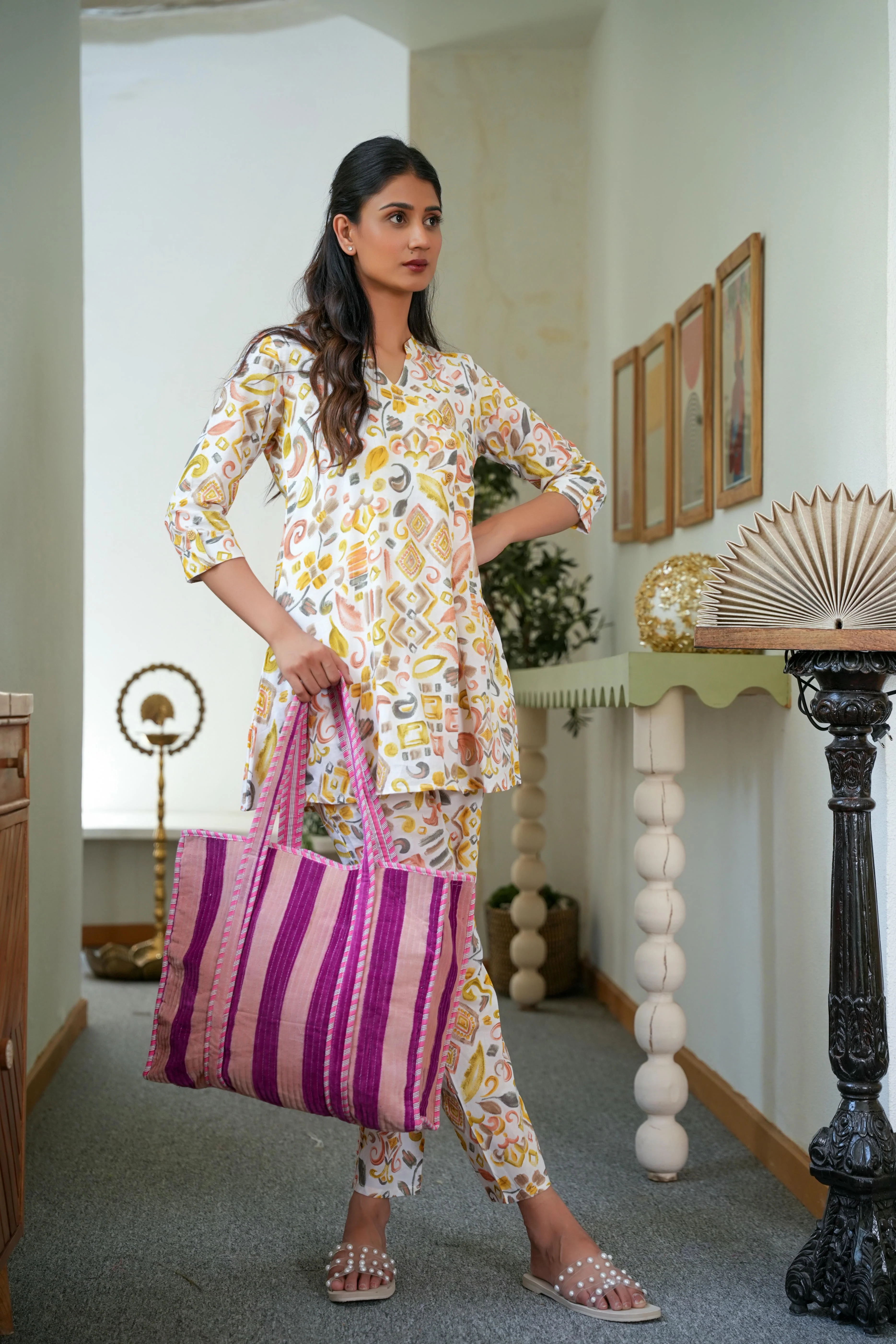 The Striped Velvet Tote - Image 25