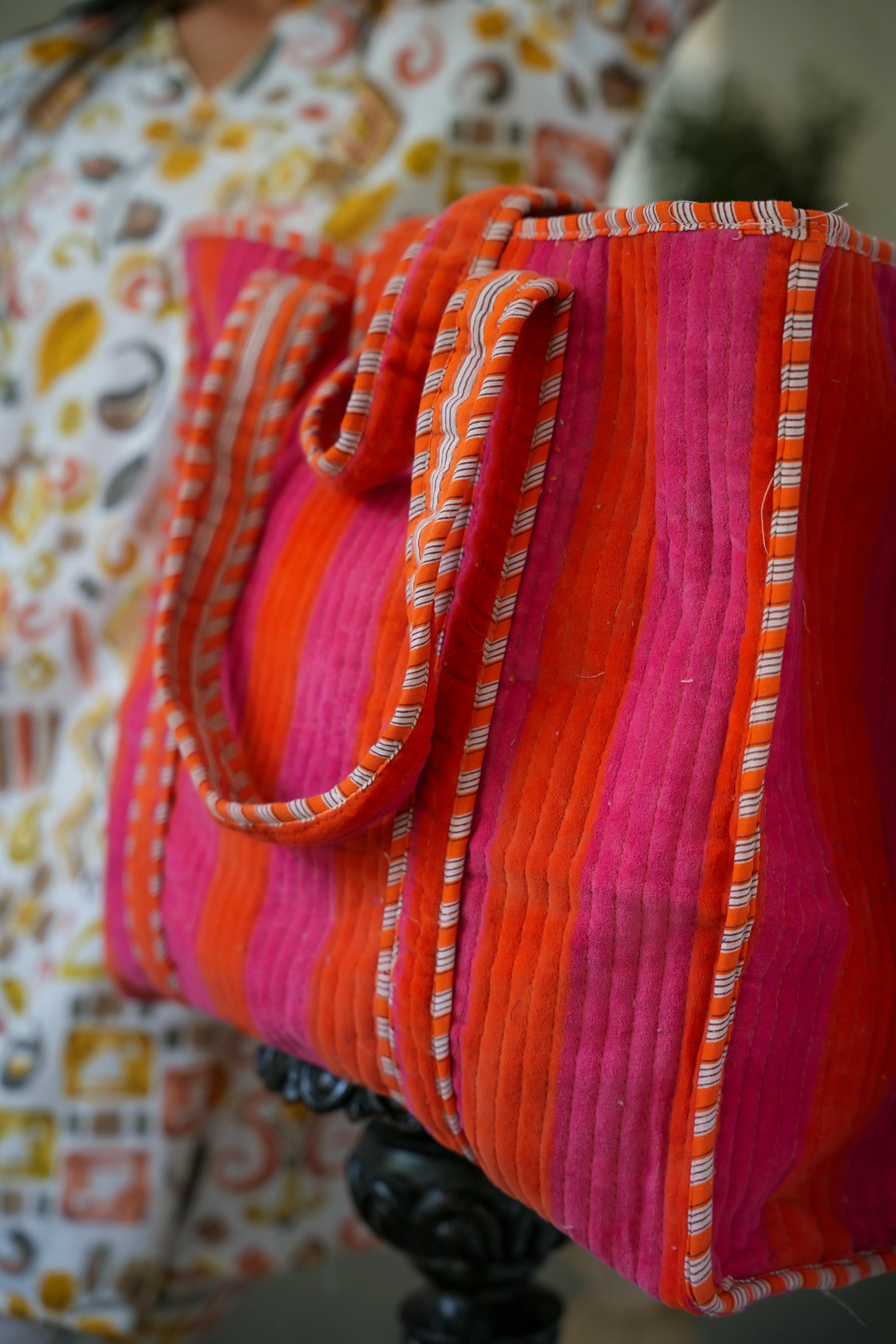 The Striped Velvet Tote - Image 27