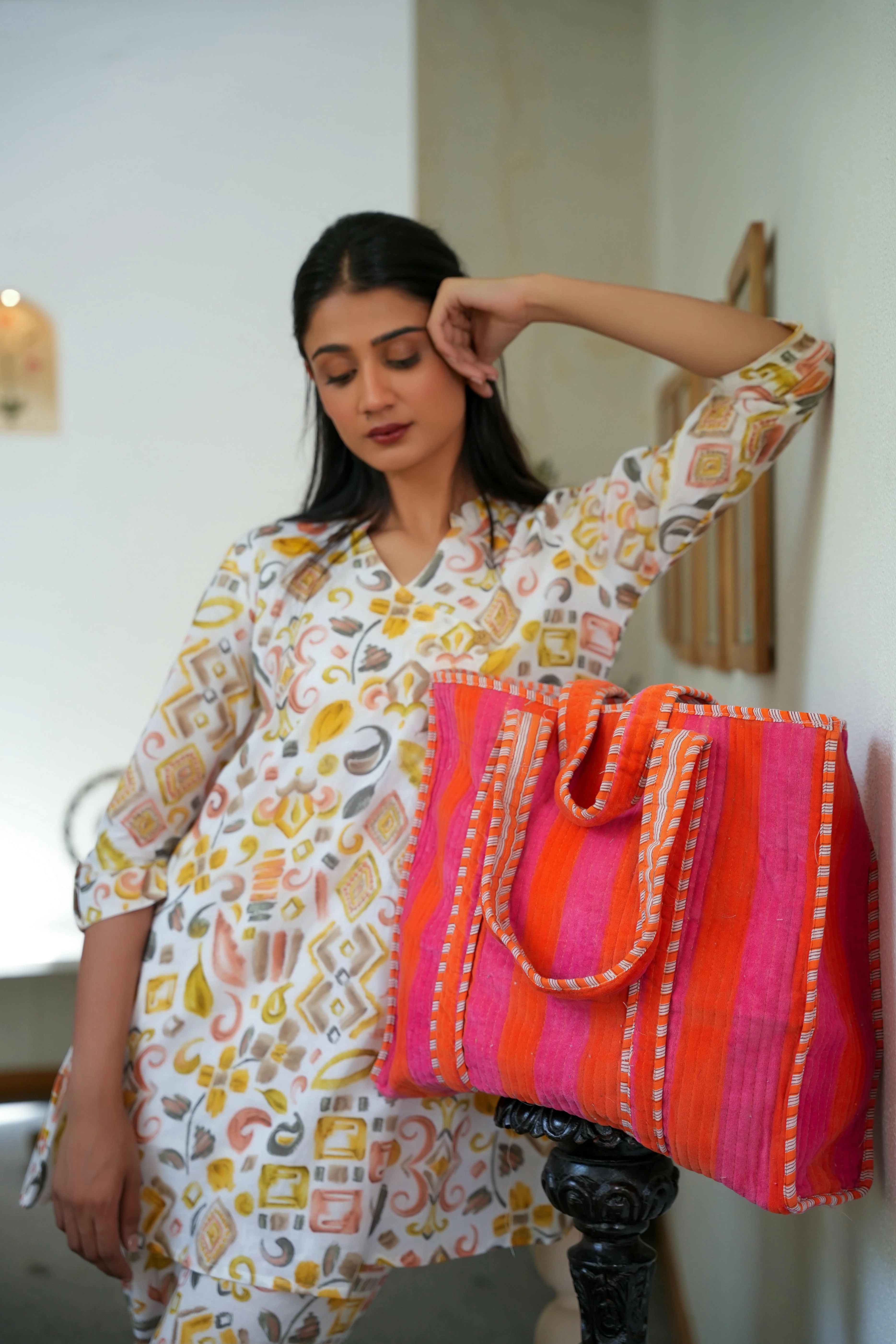 The Striped Velvet Tote - Image 28