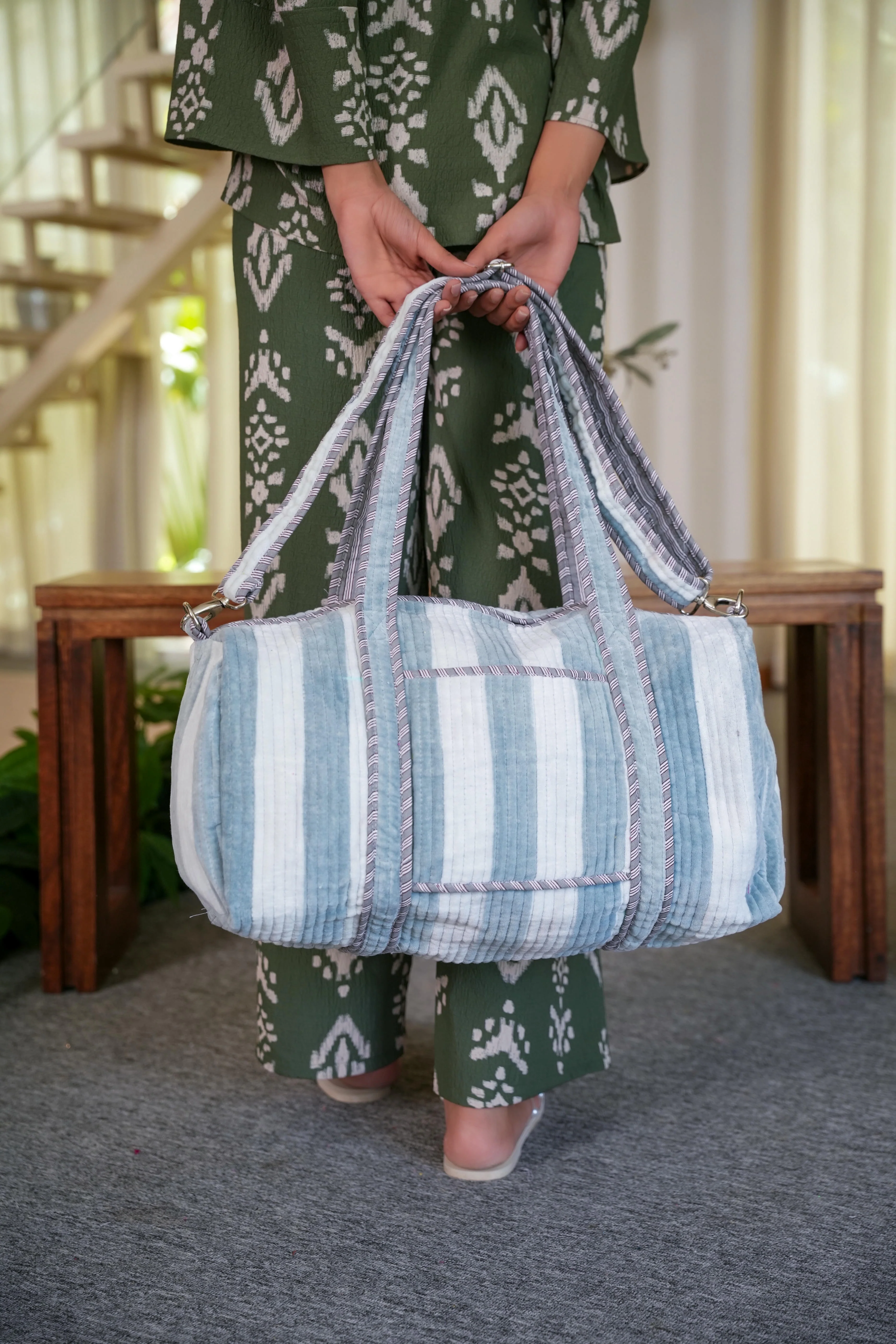 The Striped Velvet Weekender - Image 80