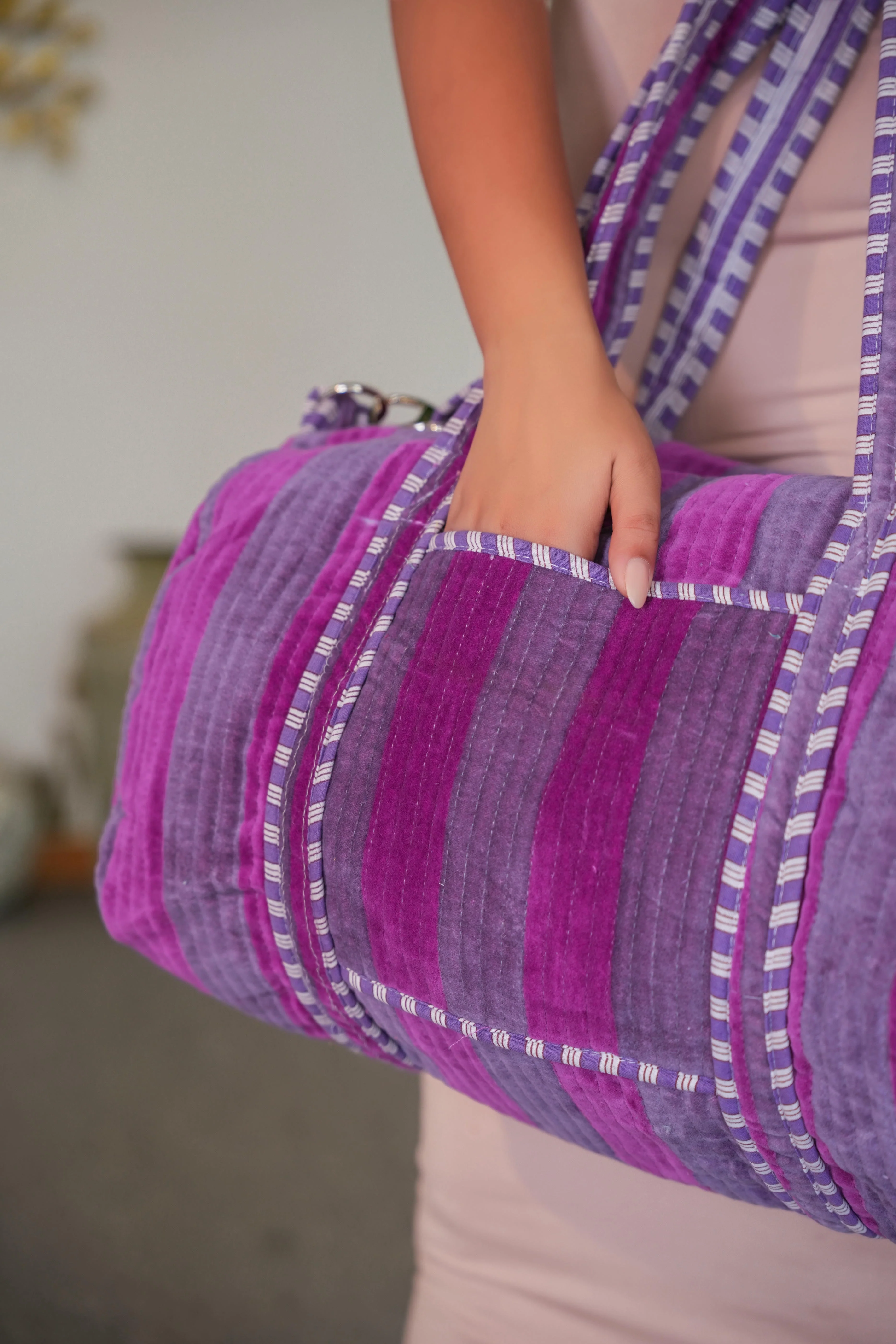 The Striped Velvet Weekender - Image 85