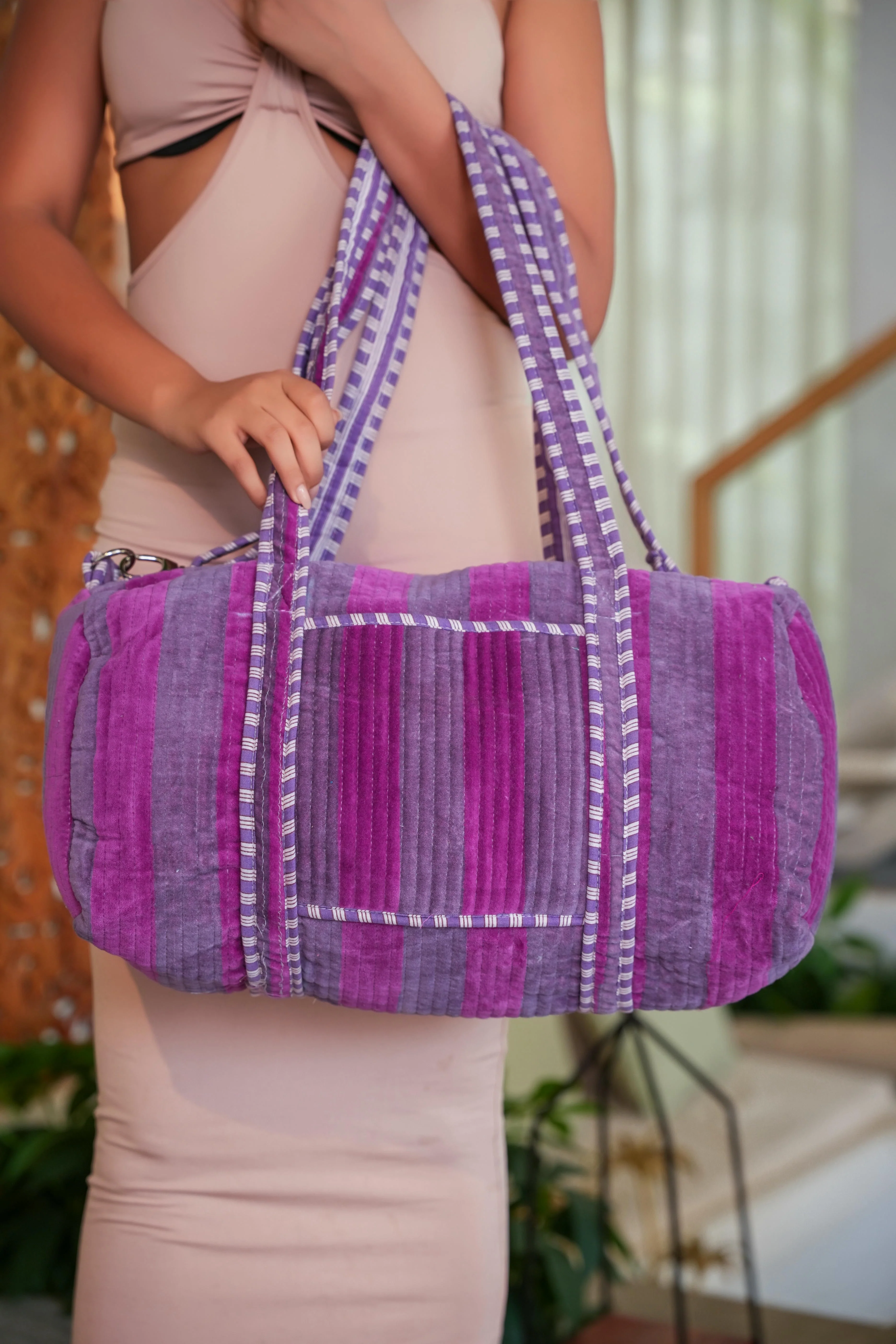 The Striped Velvet Weekender - Image 86