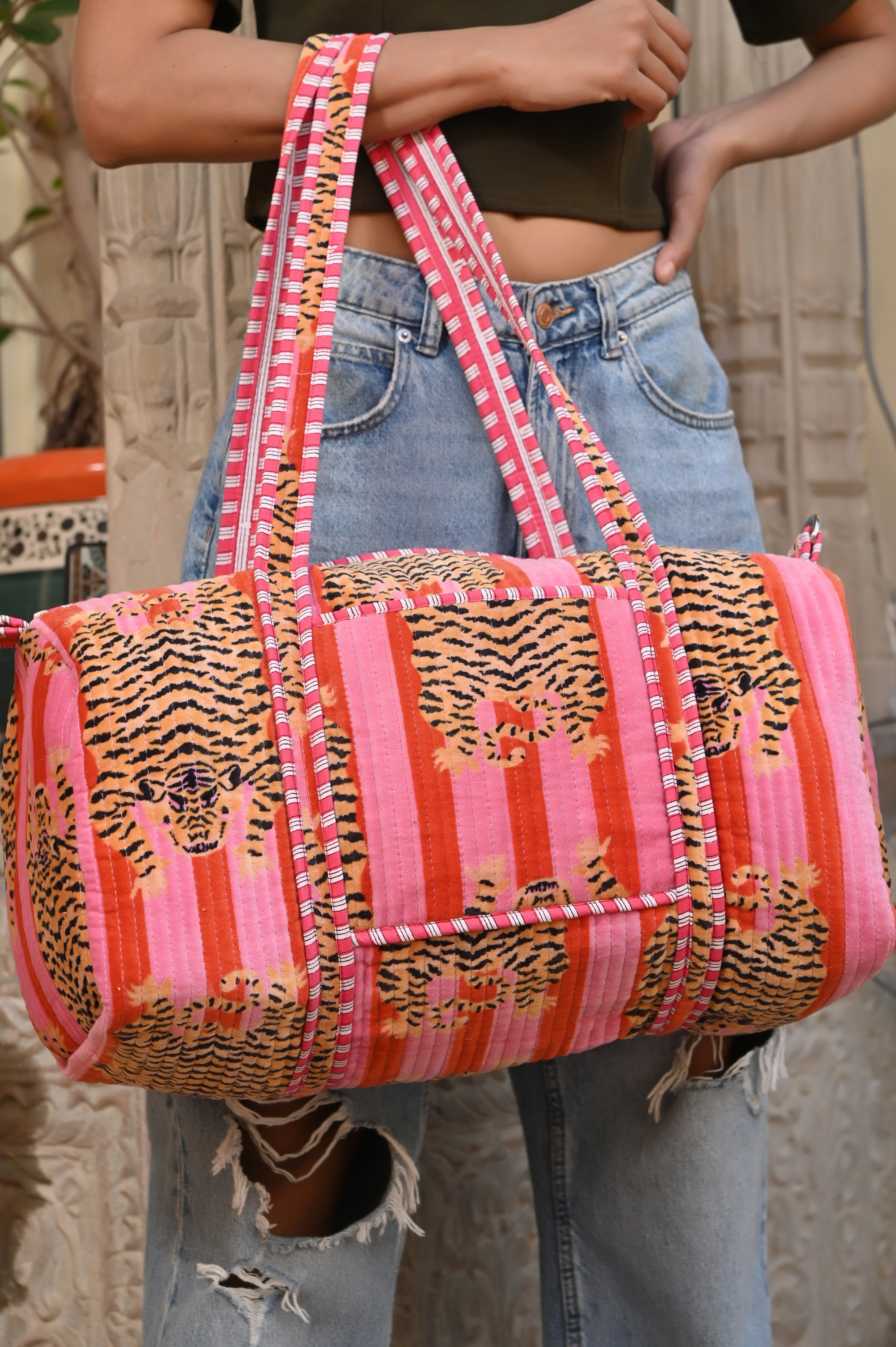 The Tibetan Tiger Velvet Weekender - Image 26