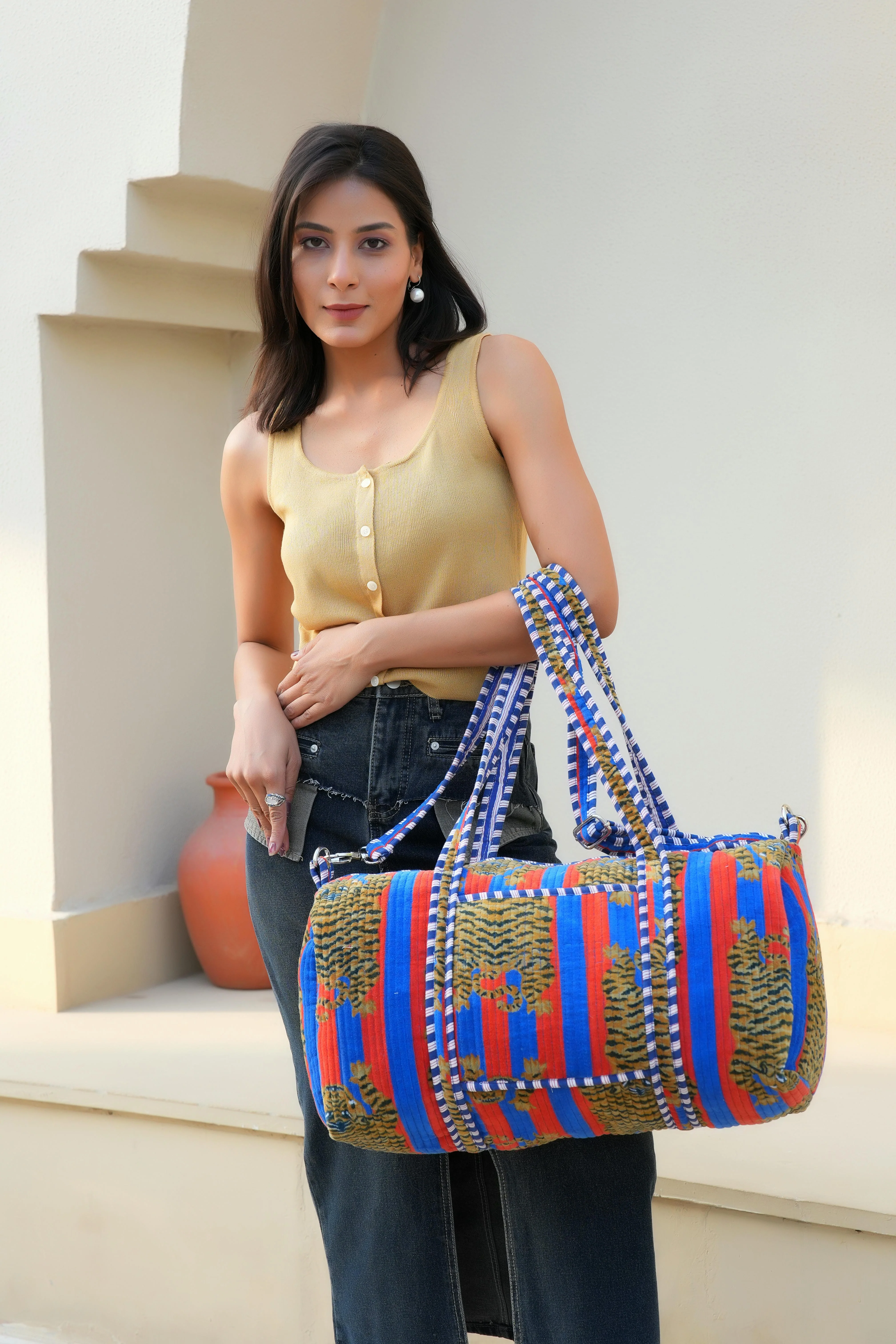 The Tibetan Tiger Velvet Weekender - Image 43