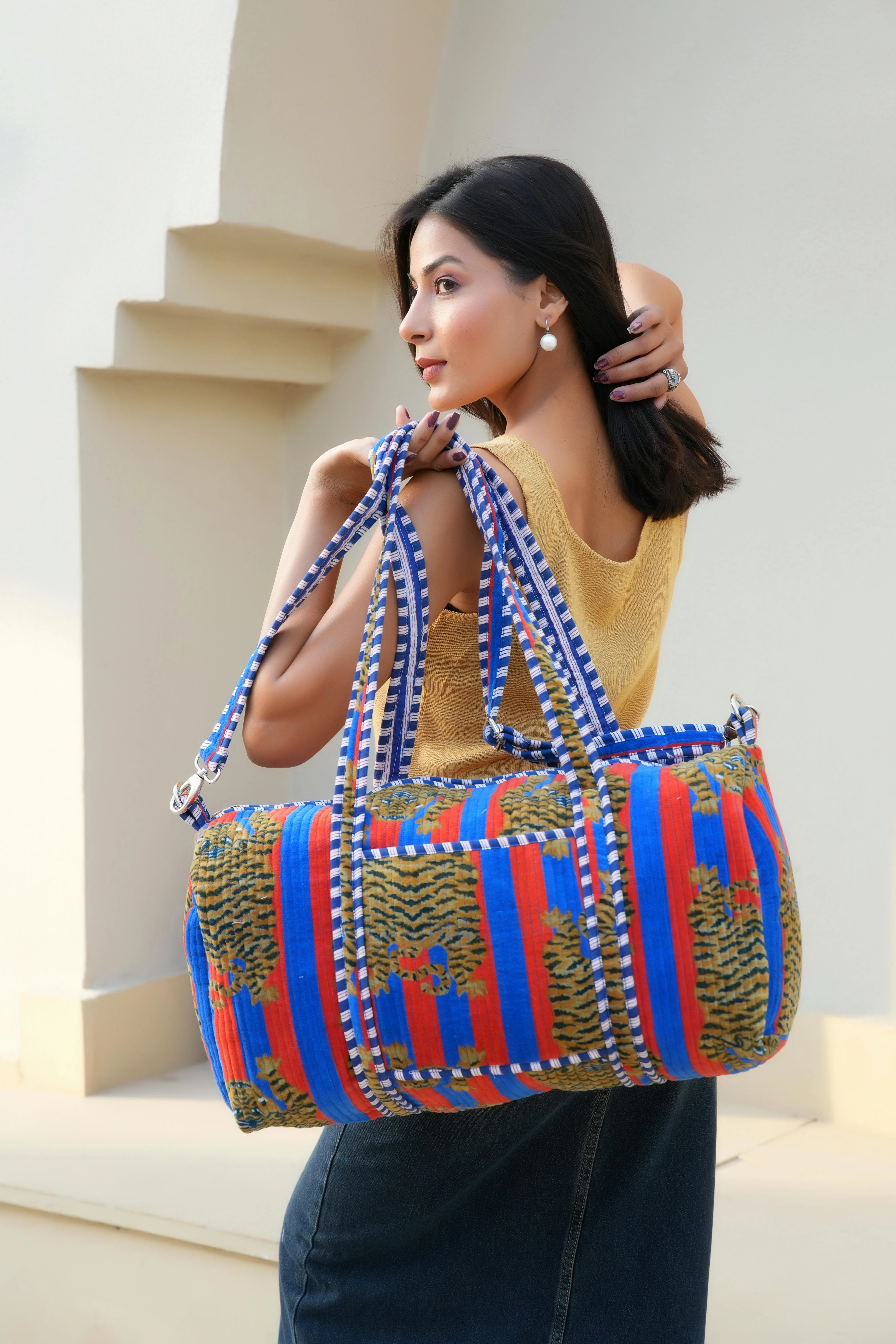 The Tibetan Tiger Velvet Weekender - Image 44