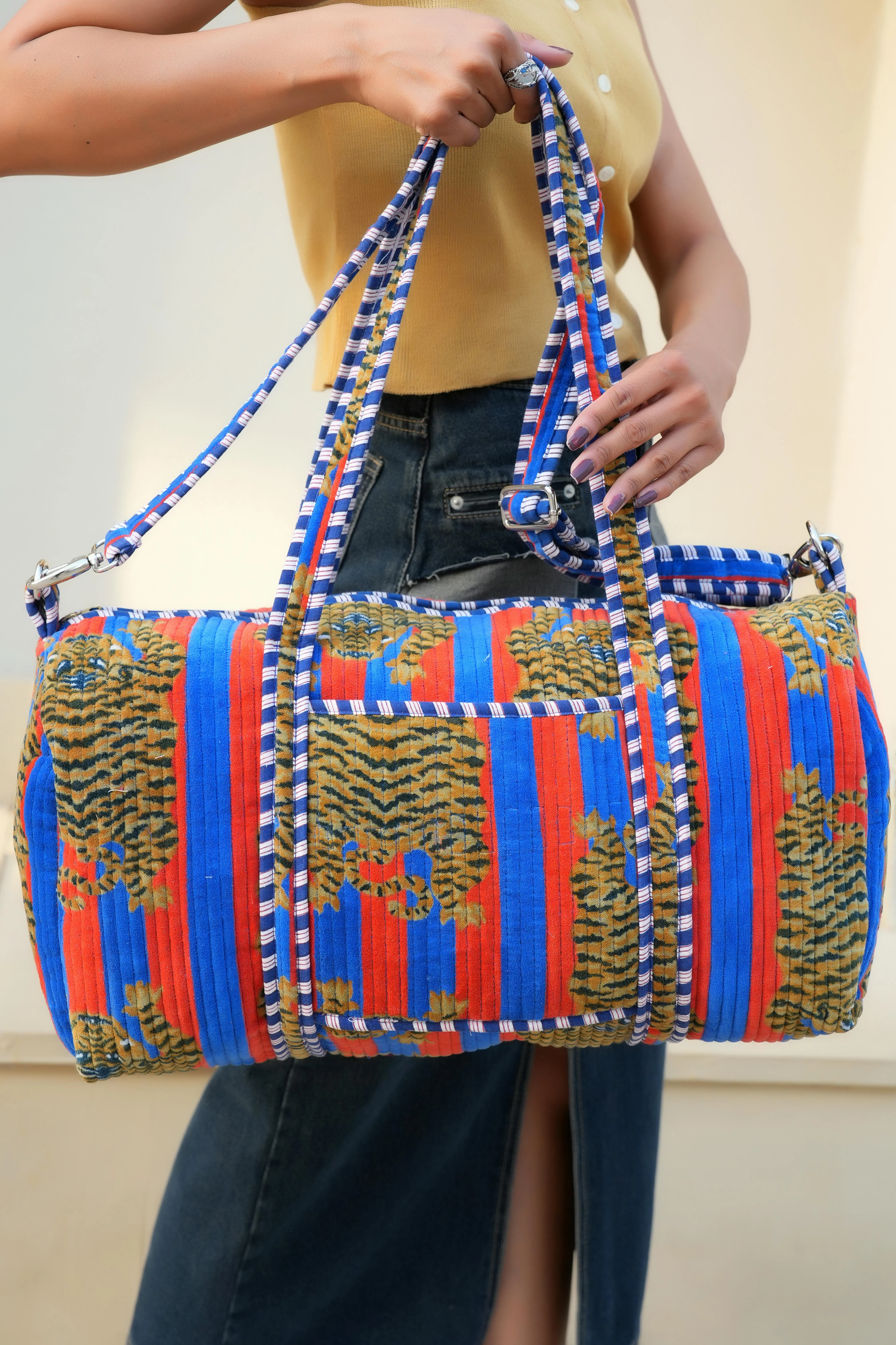 The Tibetan Tiger Velvet Weekender - Image 45