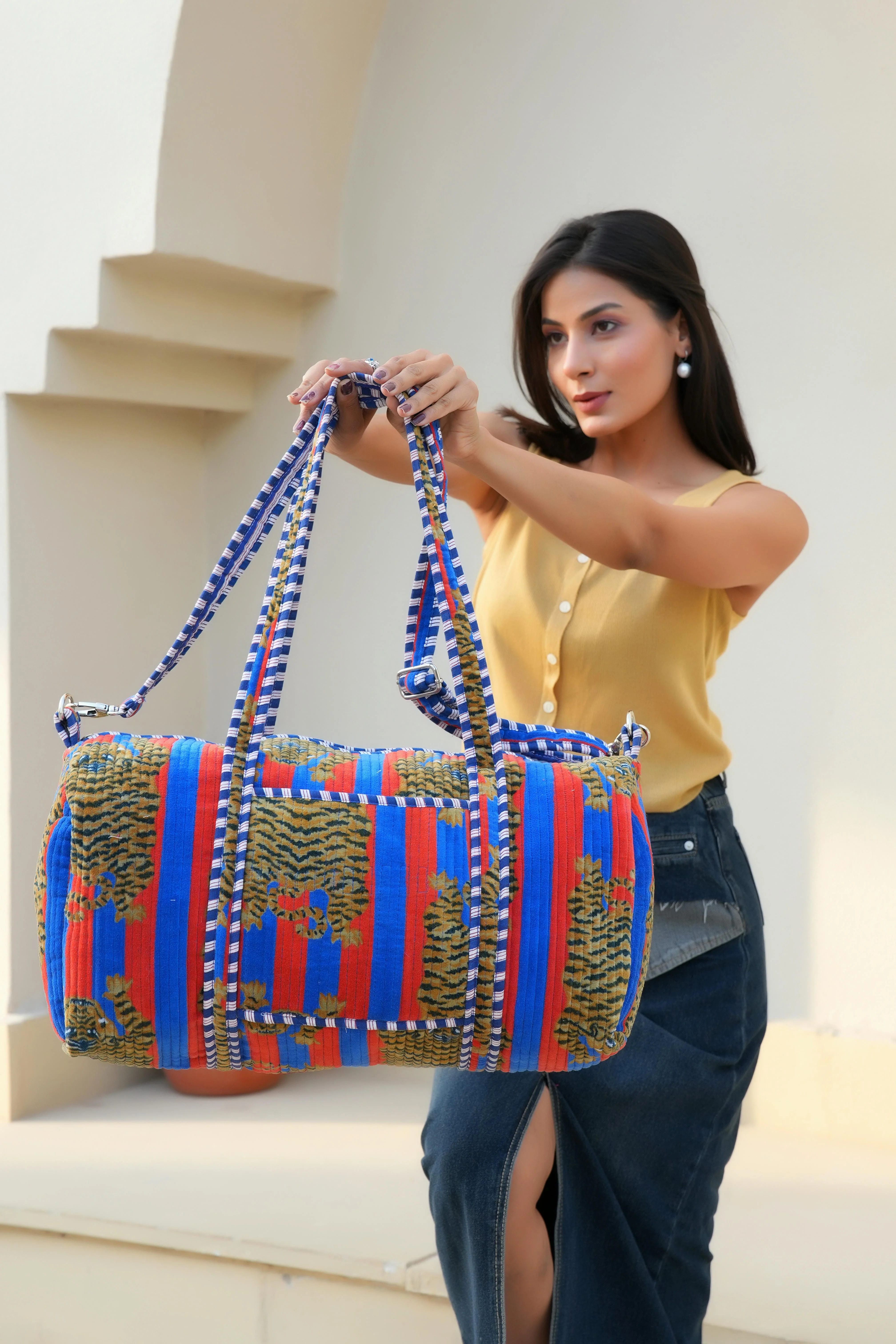 The Tibetan Tiger Velvet Weekender - Image 46