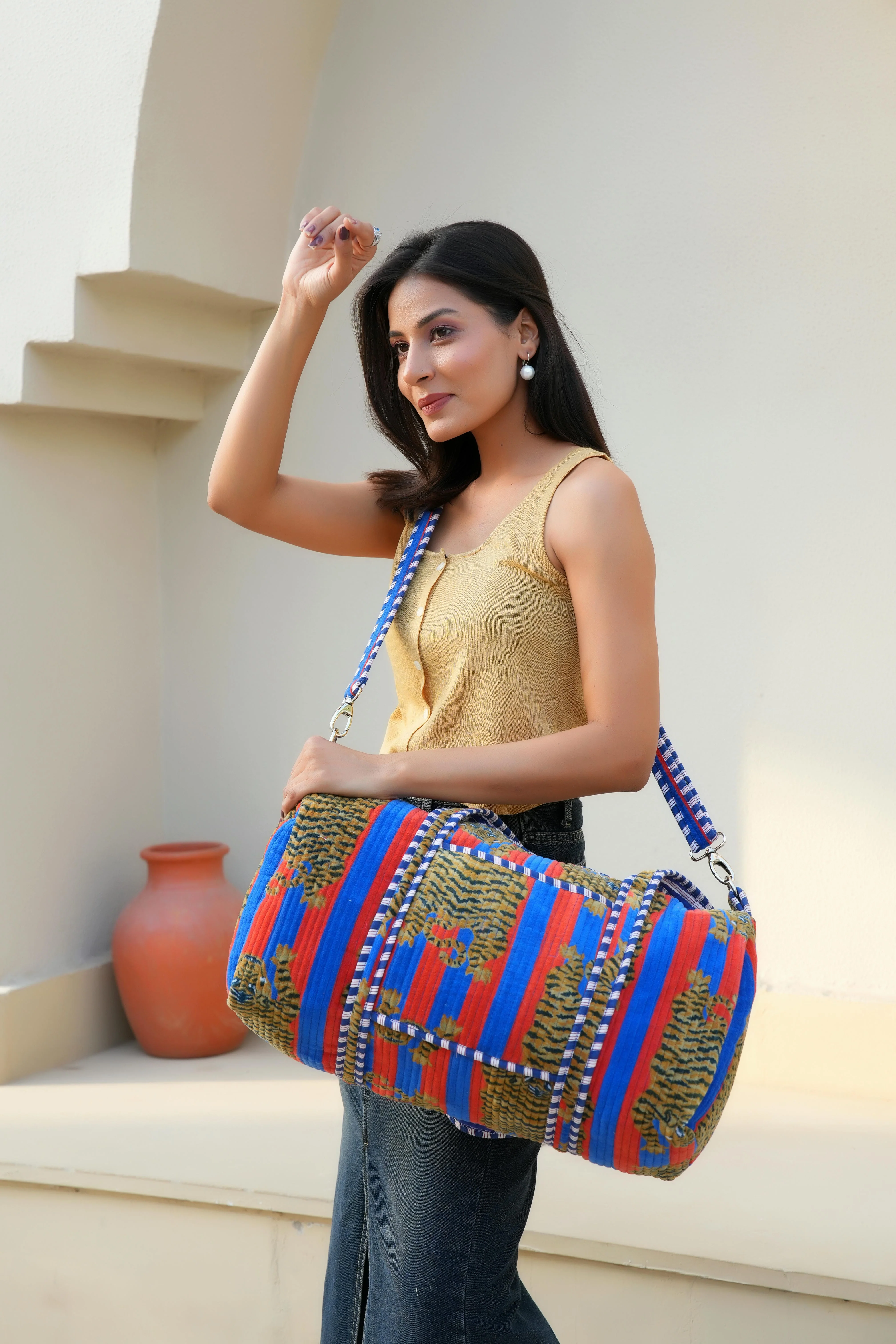 The Tibetan Tiger Velvet Weekender - Image 48