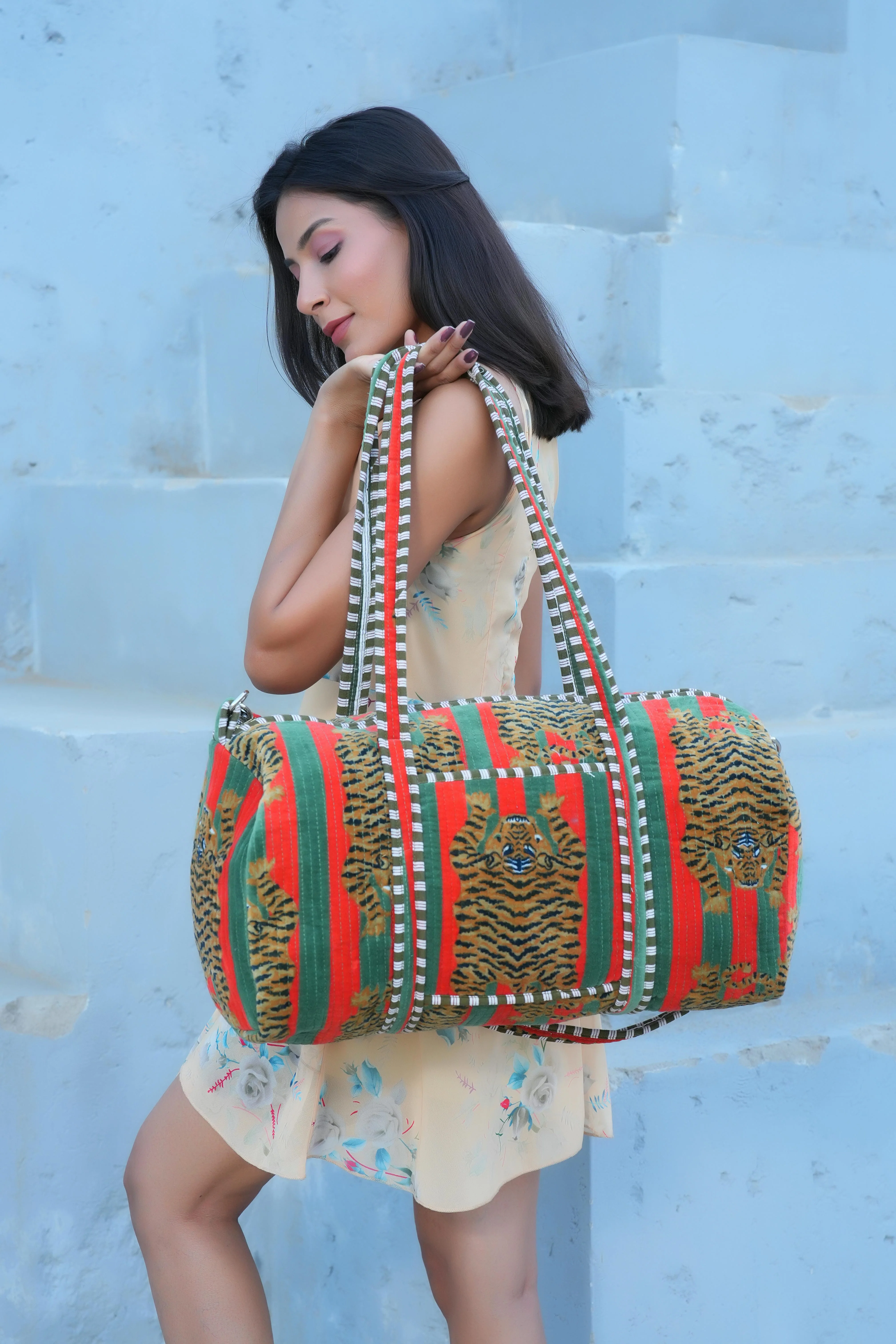 The Tibetan Tiger Velvet Weekender - Image 52