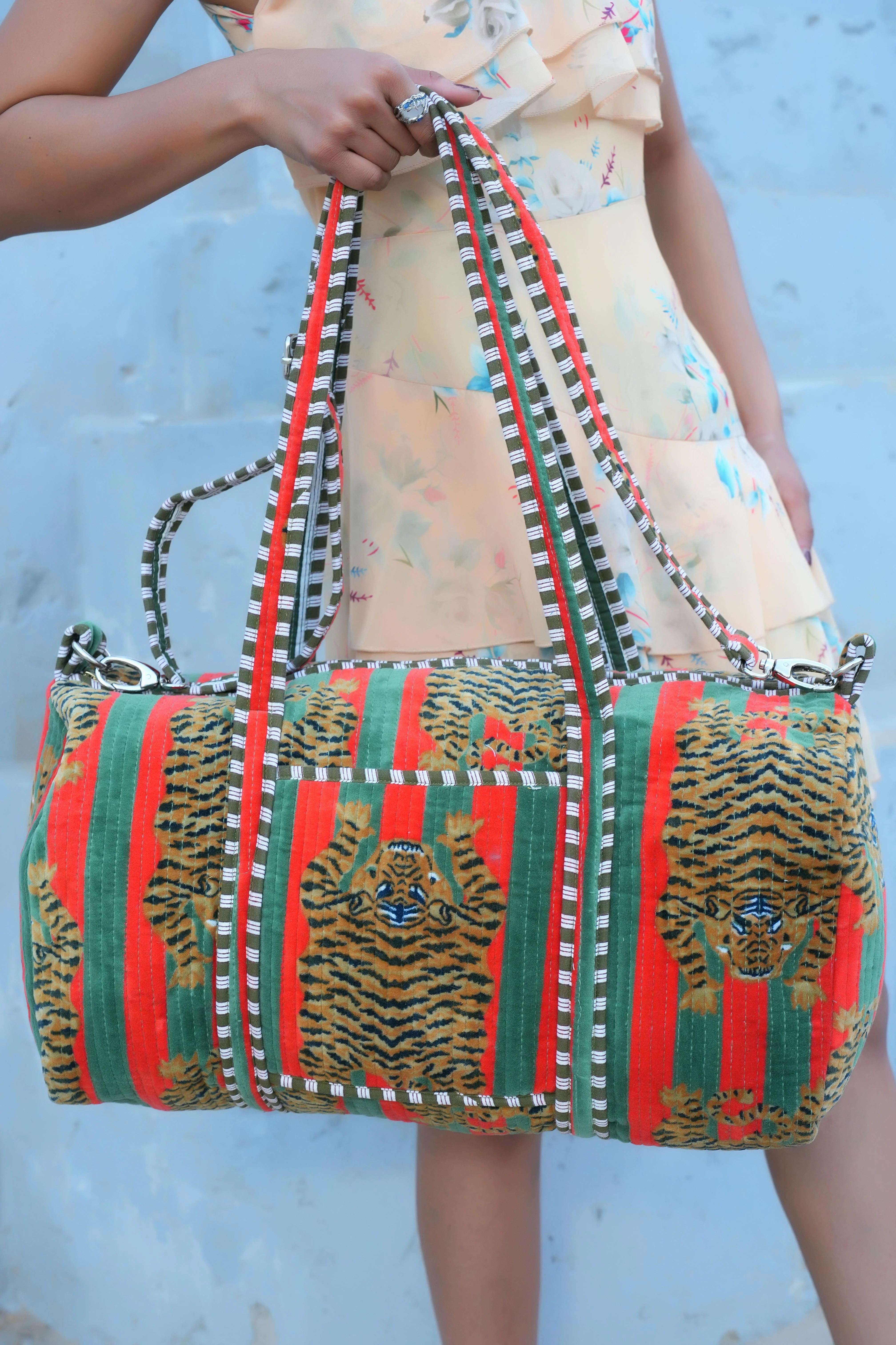 The Tibetan Tiger Velvet Weekender - Image 56