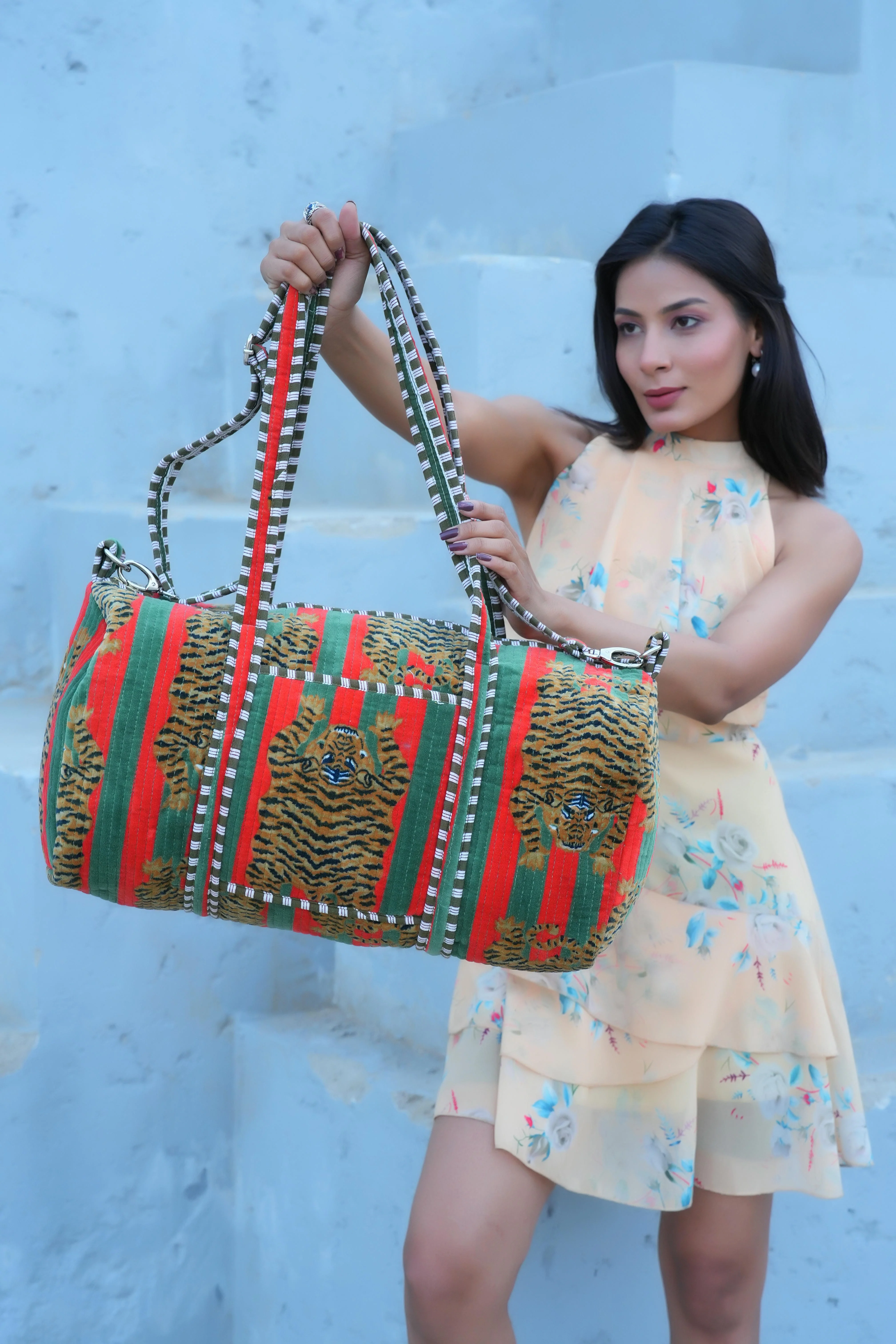 The Tibetan Tiger Velvet Weekender - Image 57