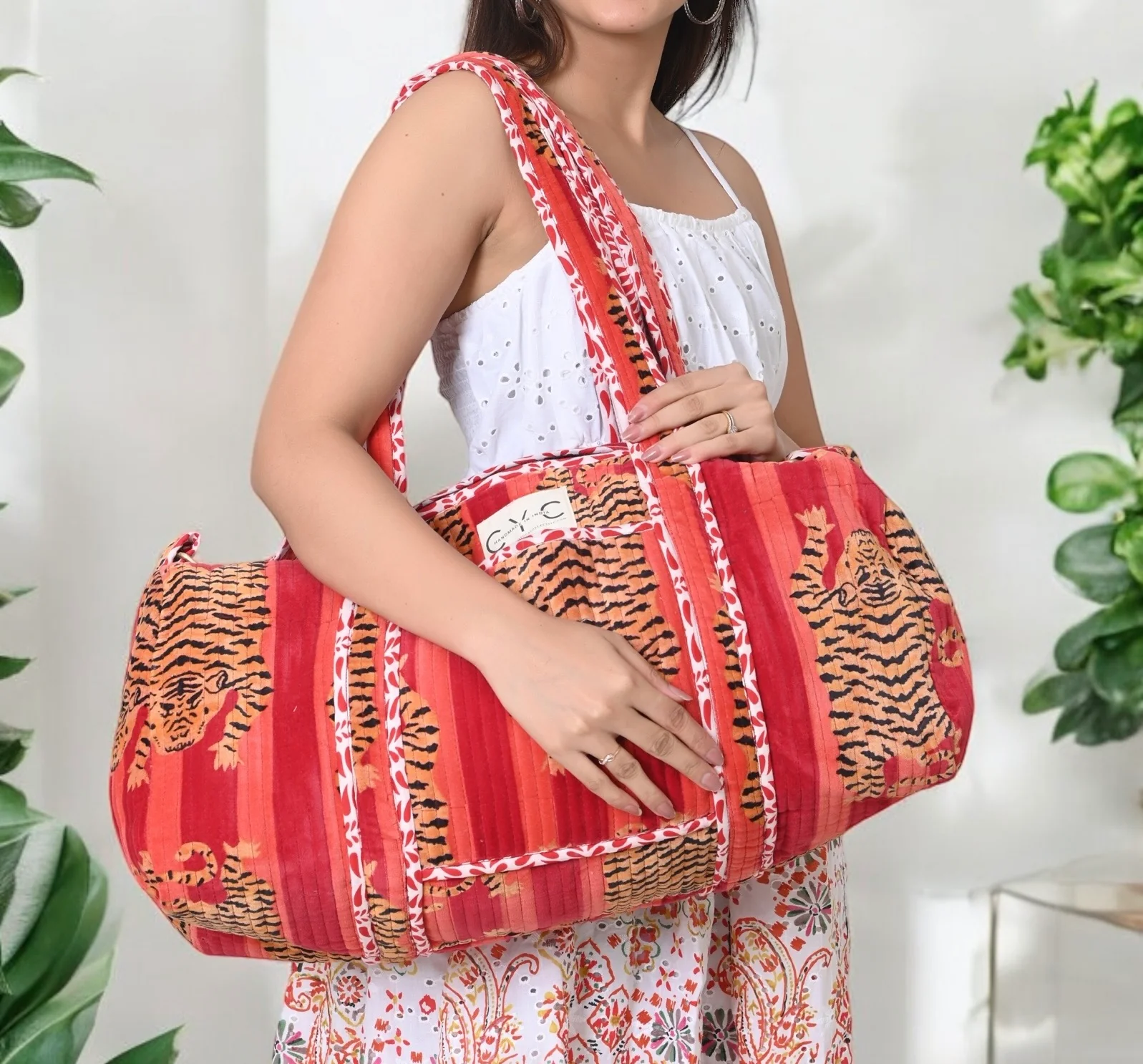 The Tibetan Tiger Velvet Weekender - Image 7