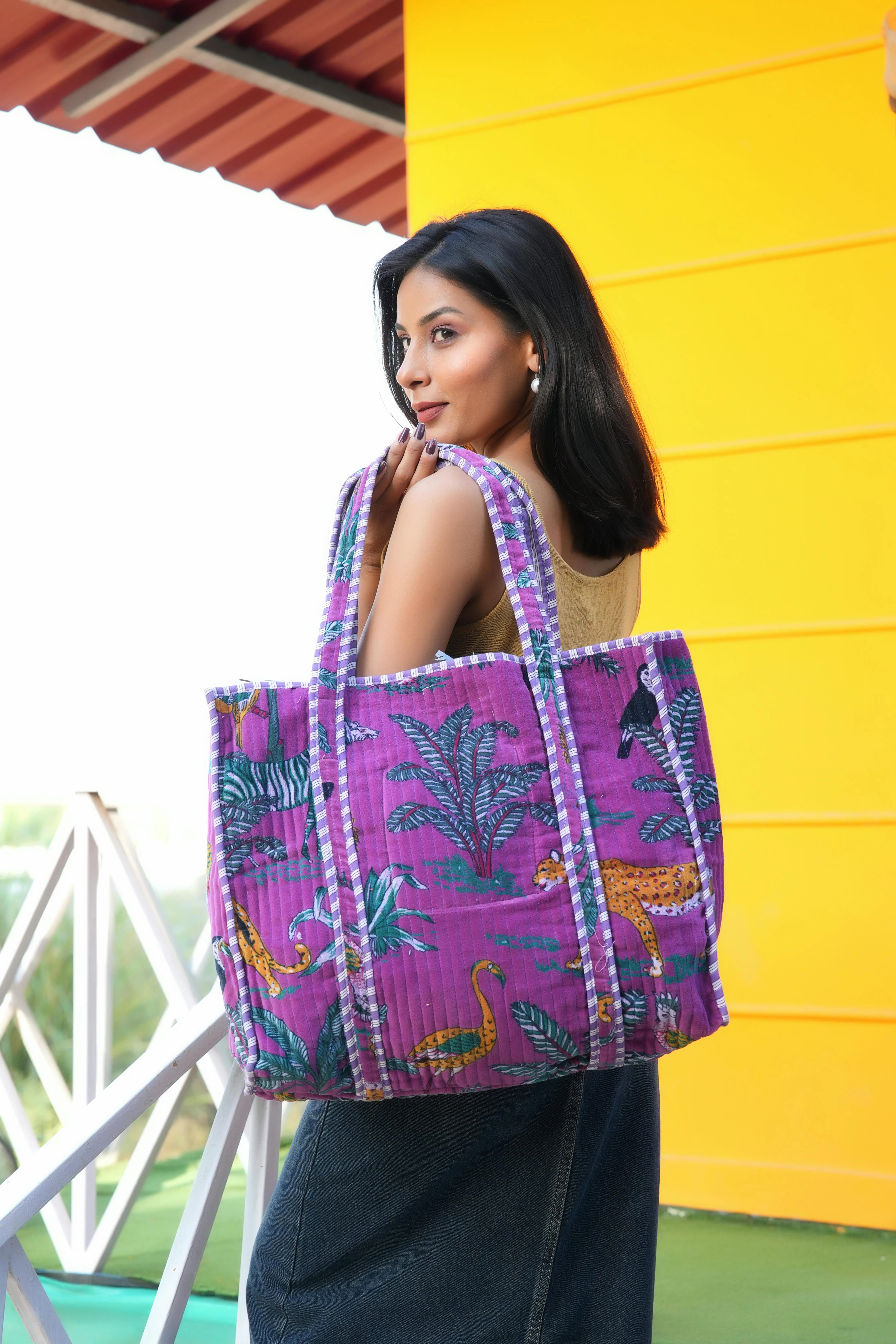 The Jungle Tote in Velvet - Image 105