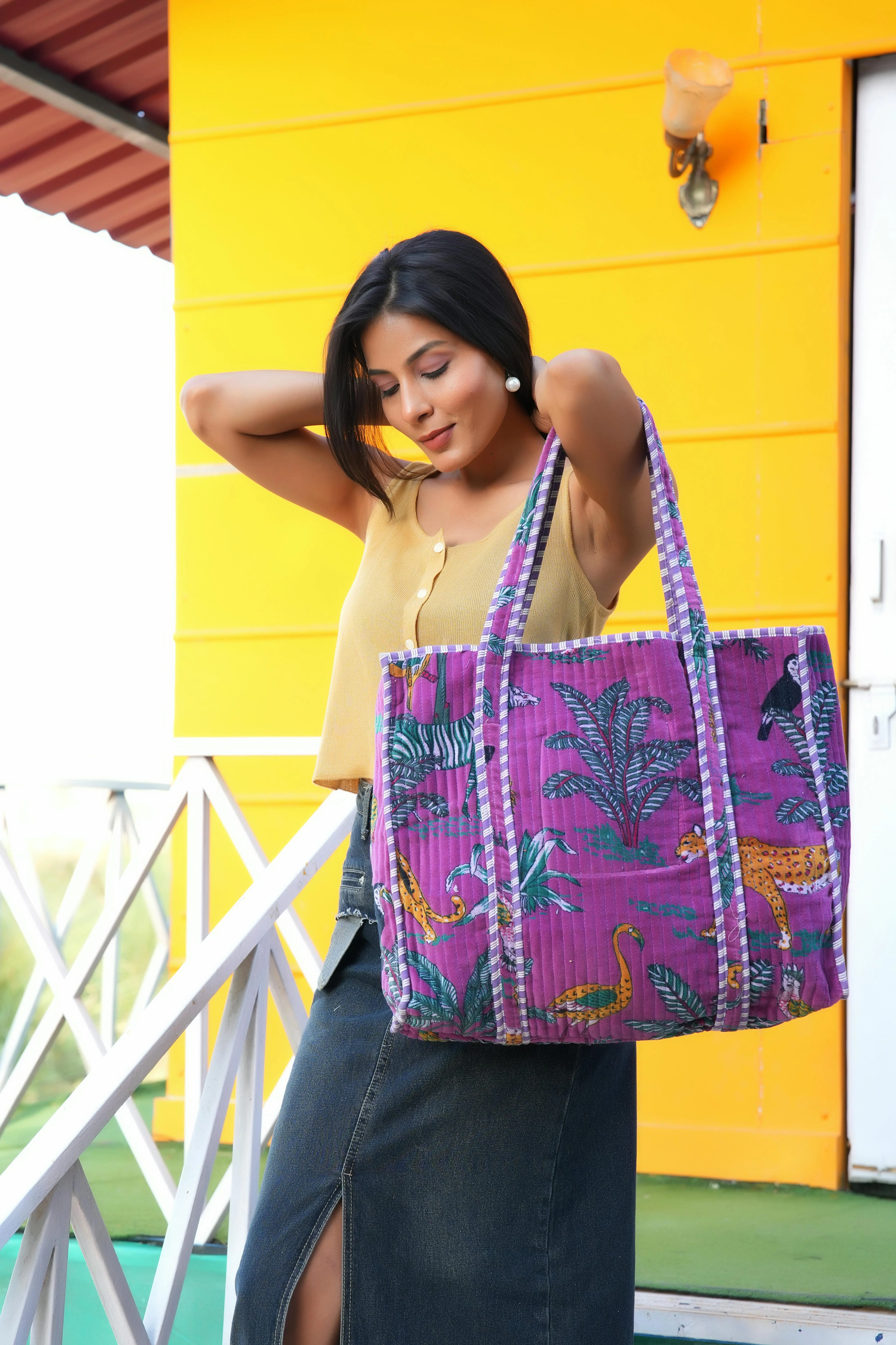 The Jungle Tote in Velvet - Image 112