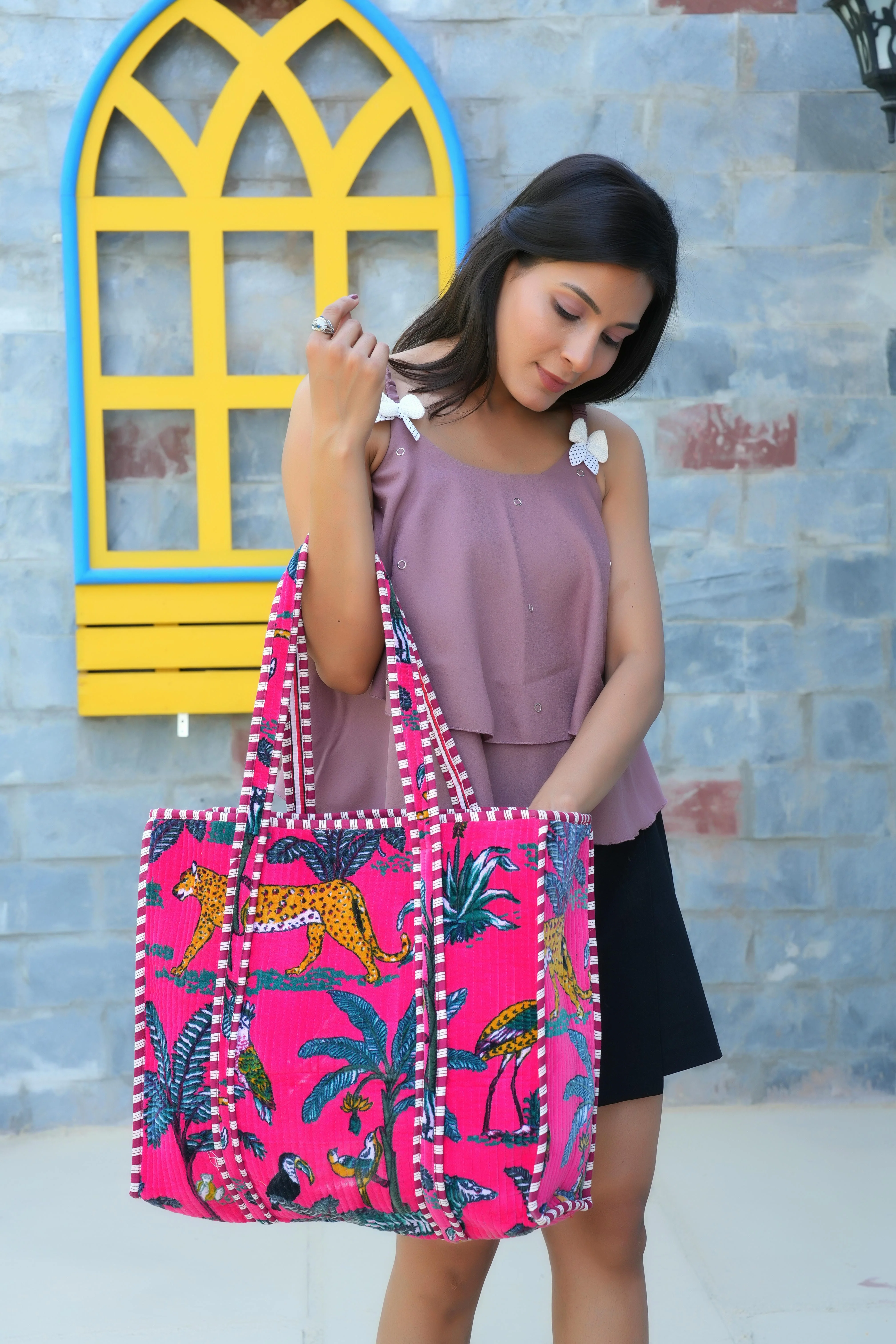 The Jungle Tote in Velvet - Image 127