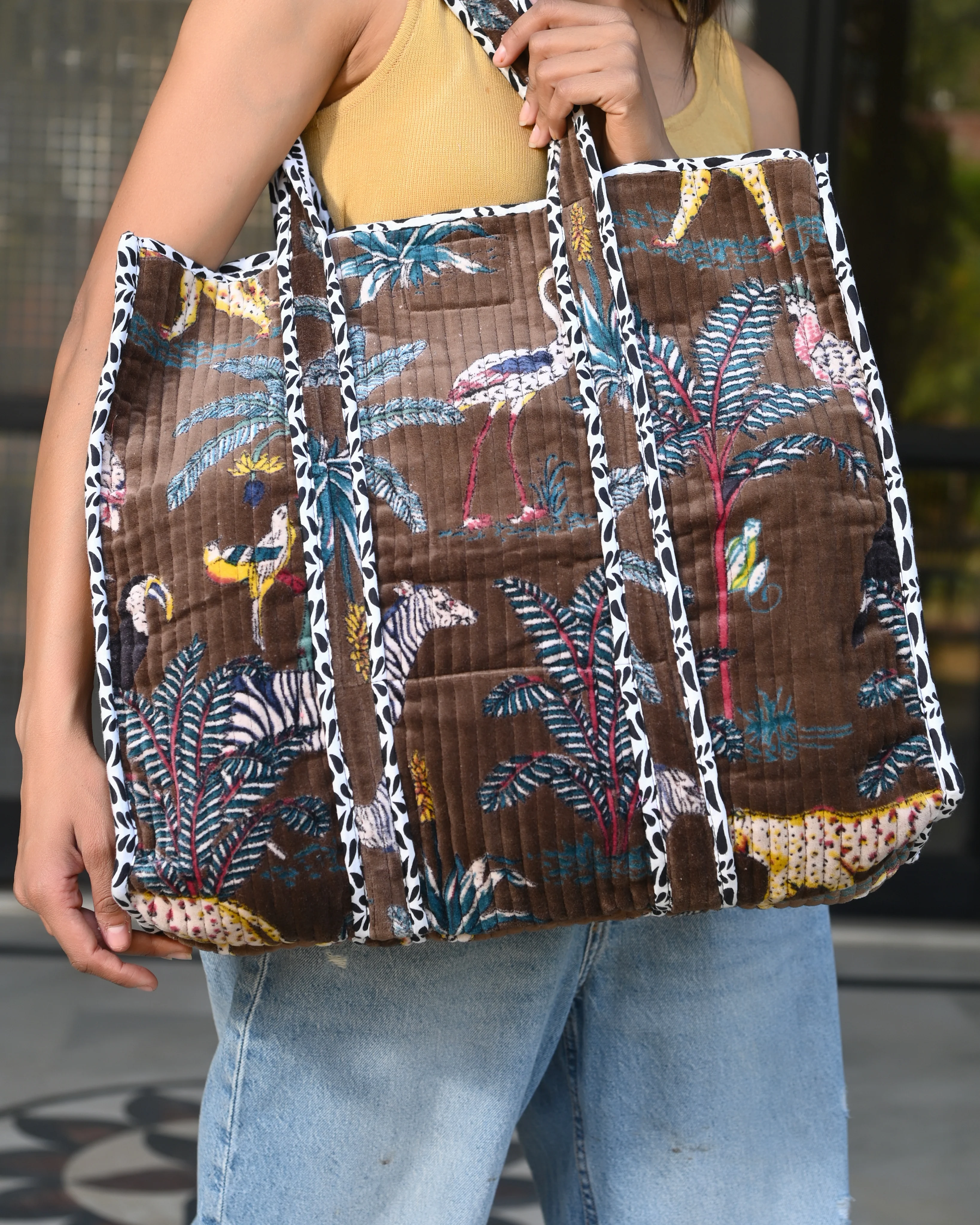 The Jungle Tote in Velvet - Image 129