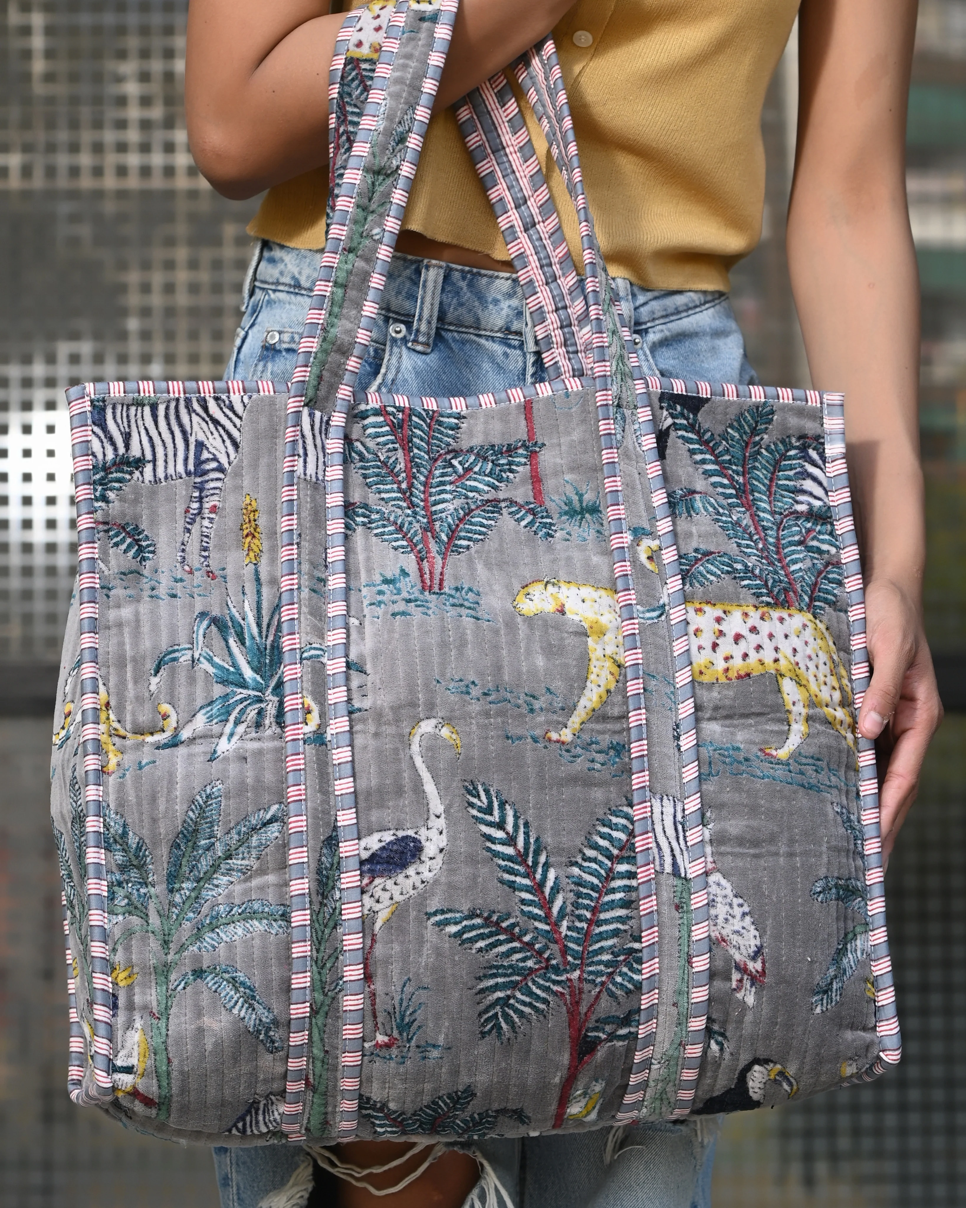 The Jungle Tote in Velvet - Image 130