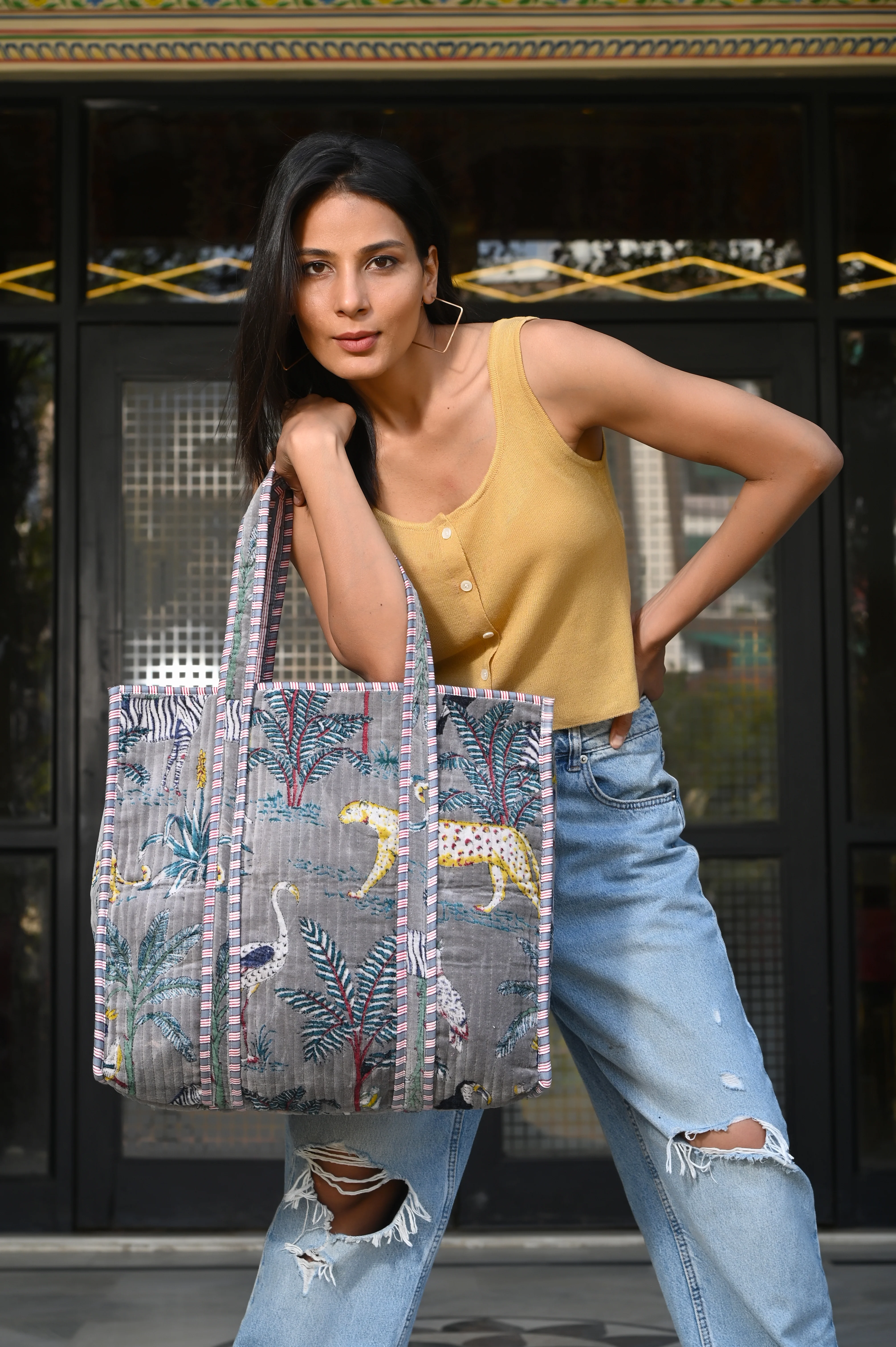 The Jungle Tote in Velvet - Image 156