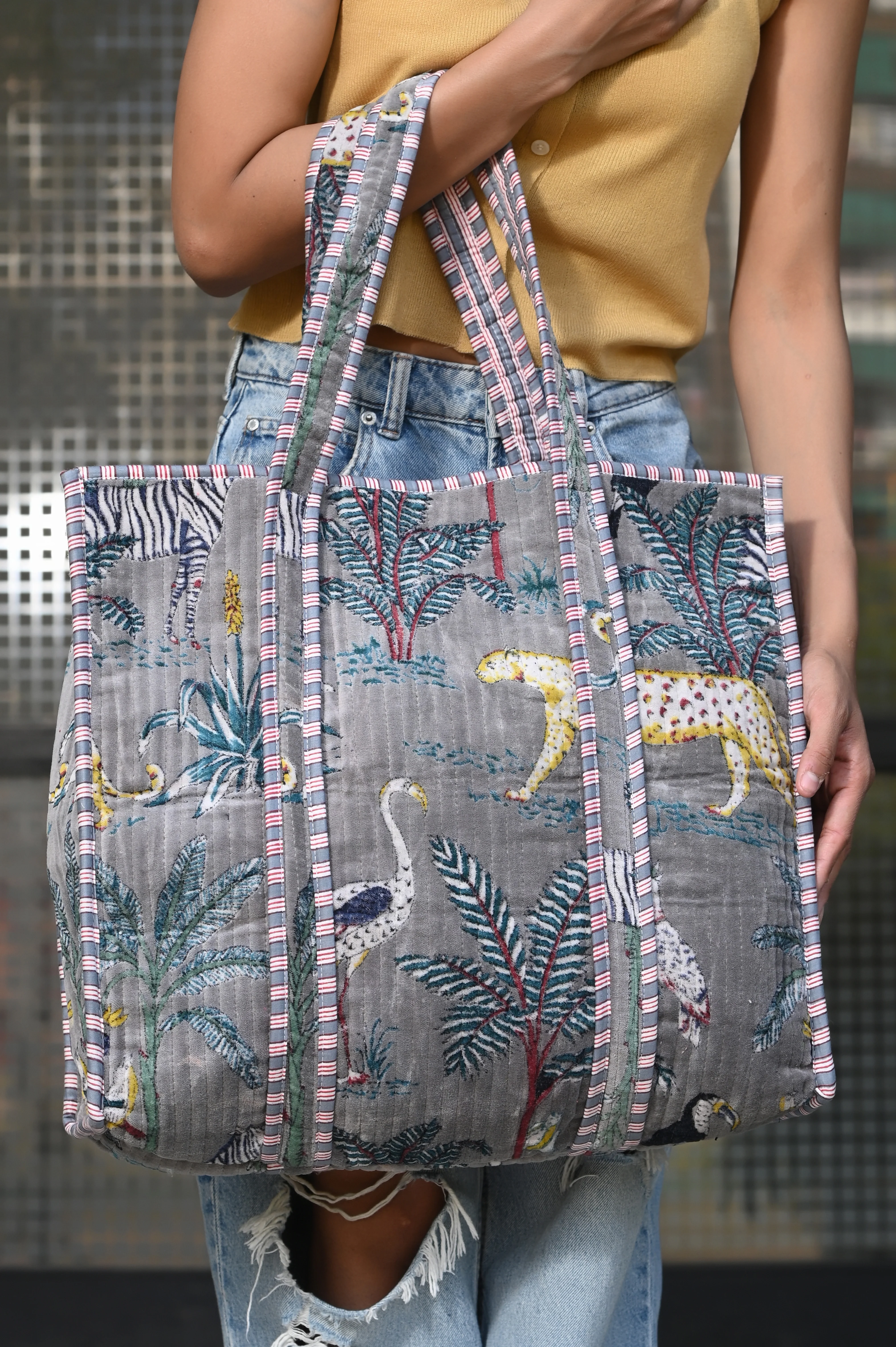 The Jungle Tote in Velvet - Image 160