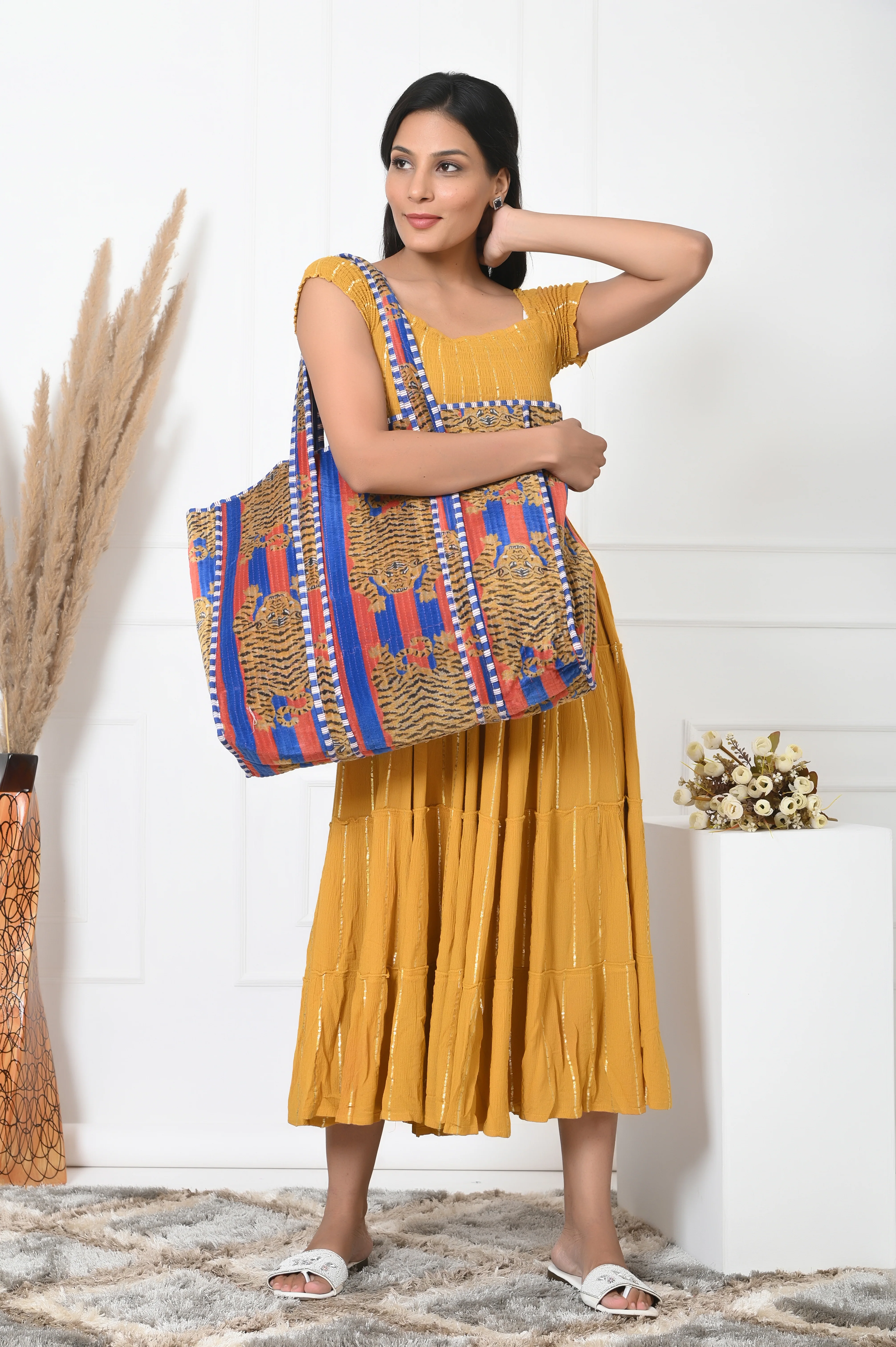 The Tibetan Tiger Tote in Velvet - Image 39