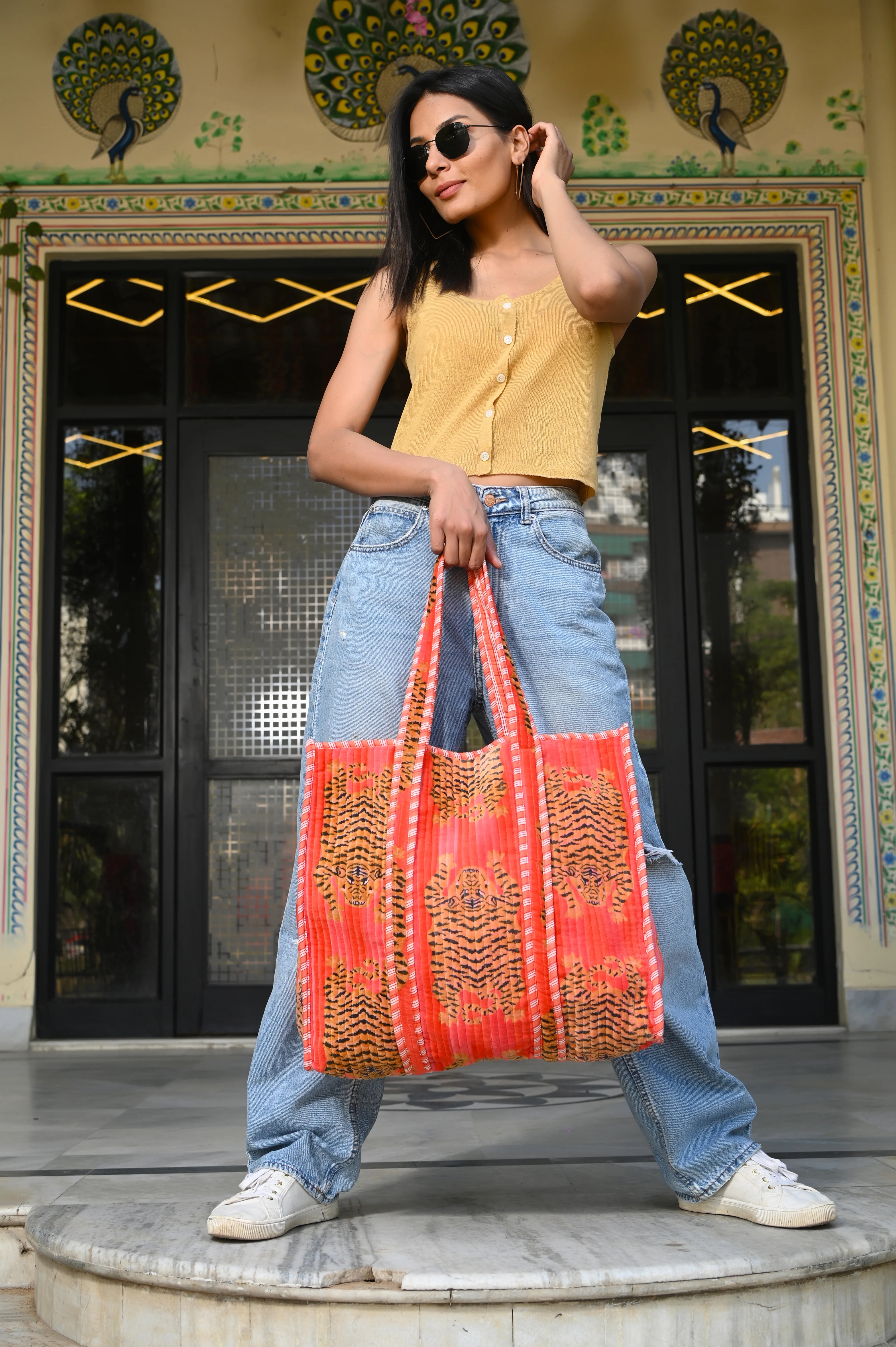 The Tibetan Tiger Tote in Velvet - Image 48