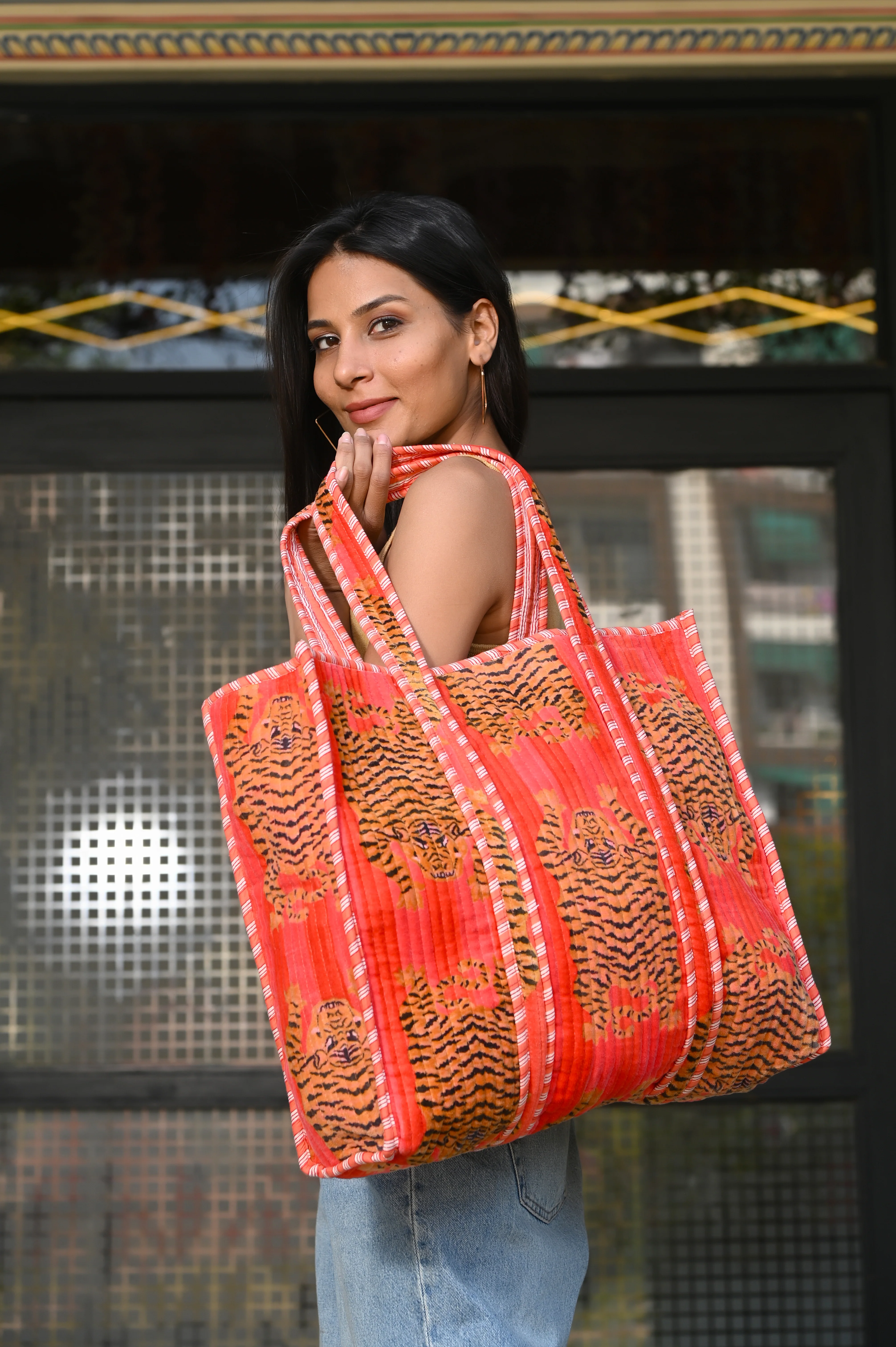 The Tibetan Tiger Tote in Velvet - Image 50