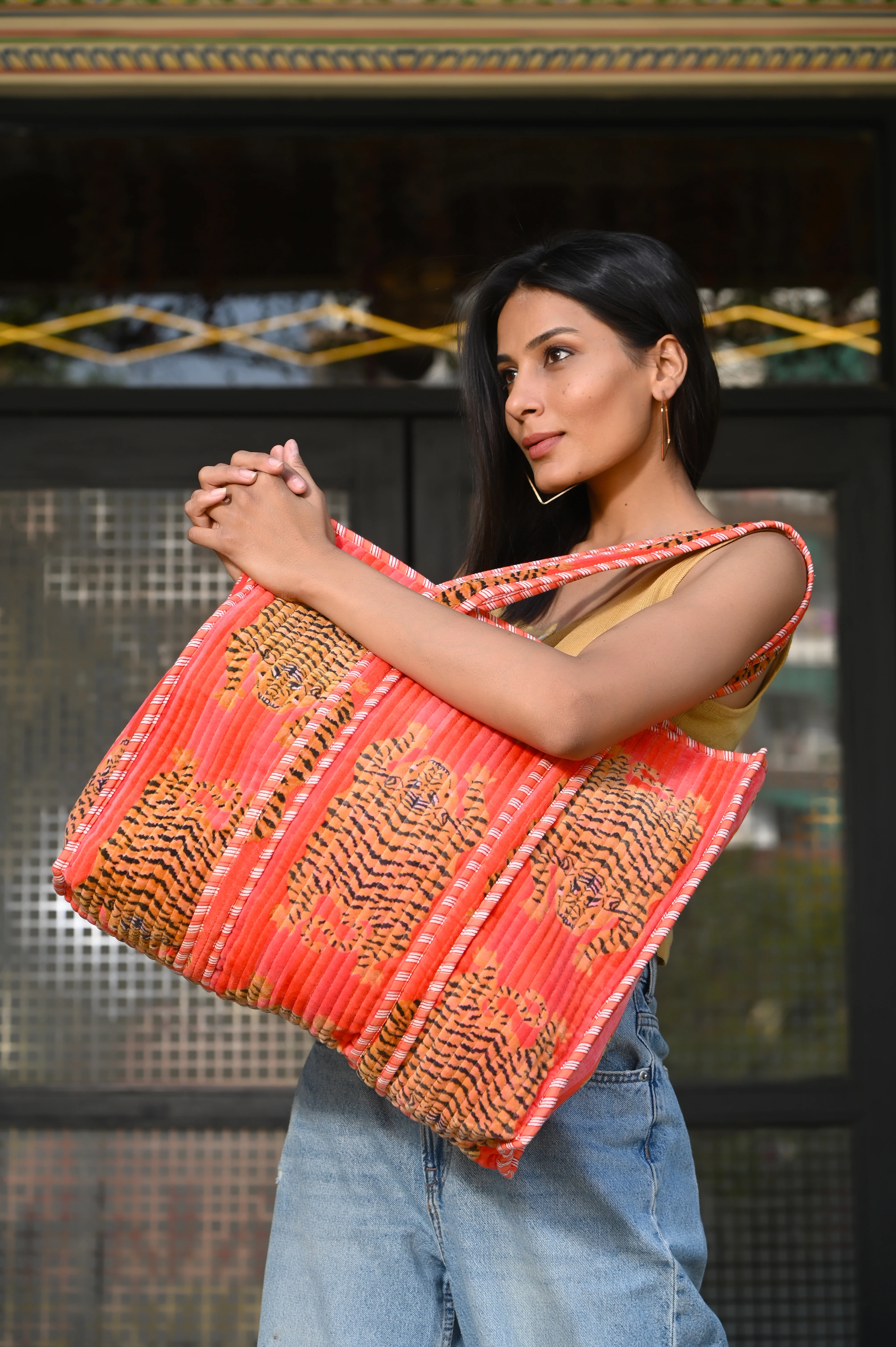 The Tibetan Tiger Tote in Velvet - Image 51