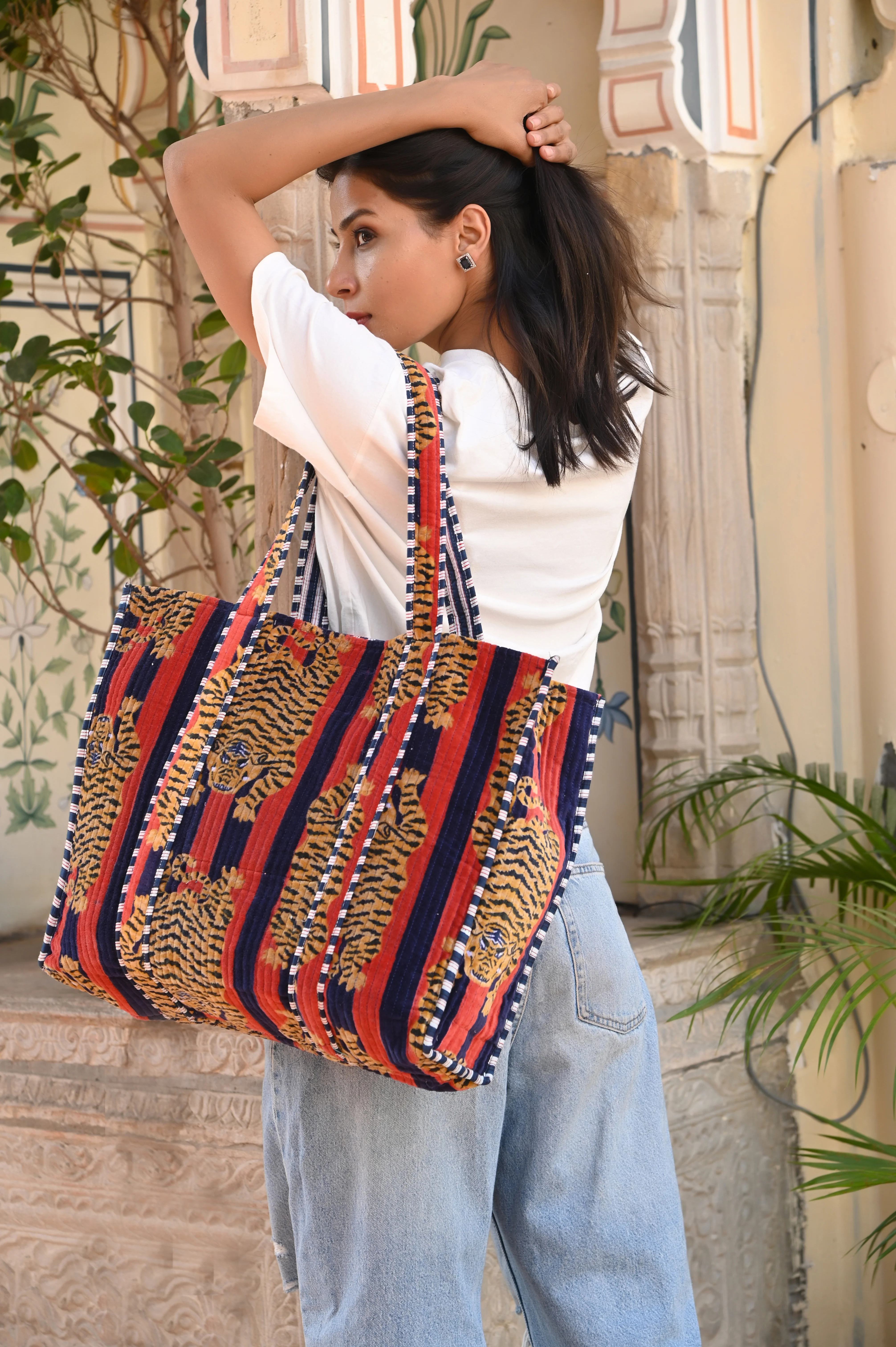 The Tibetan Tiger Tote in Velvet - Image 52
