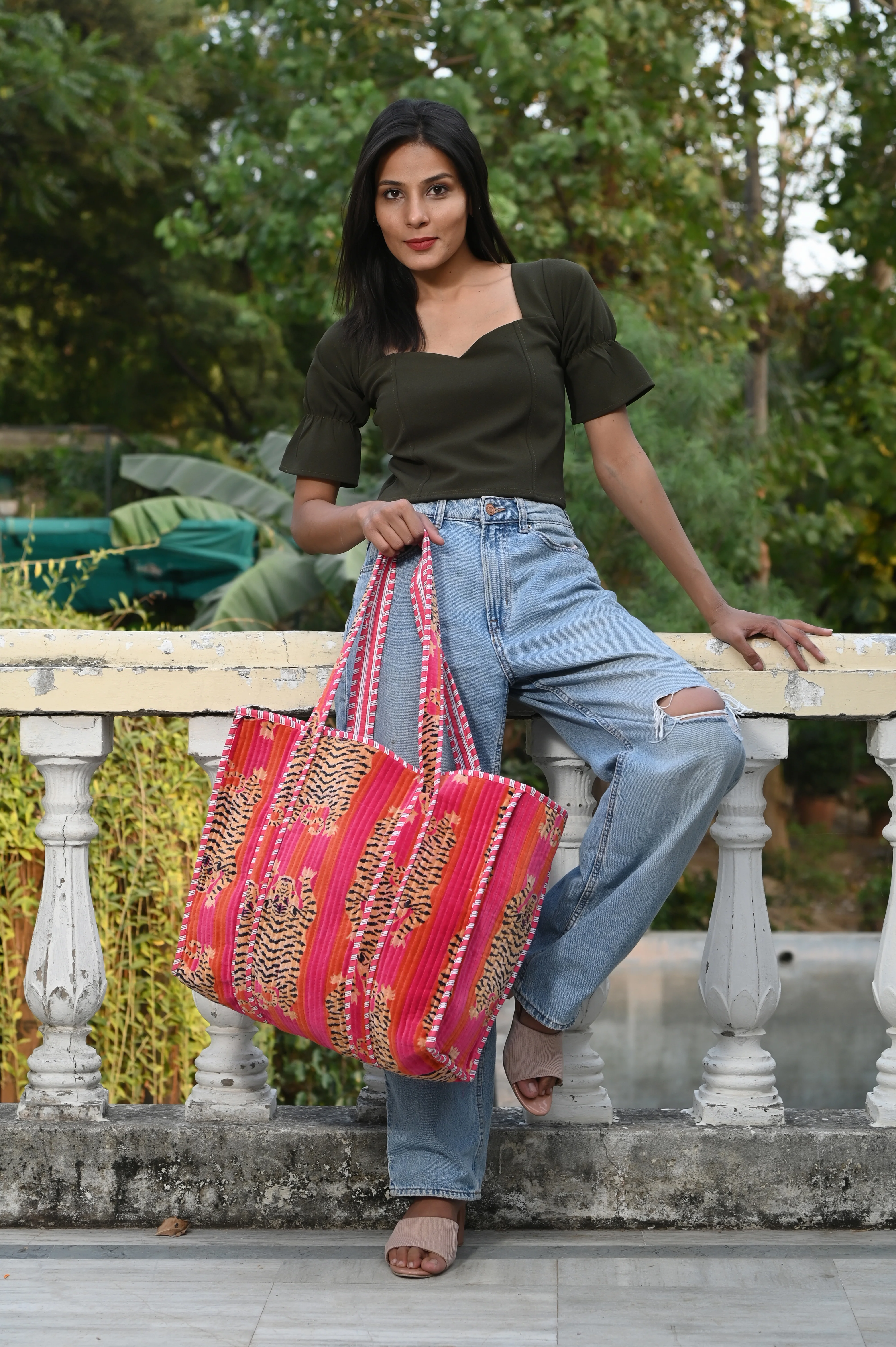 The Tibetan Tiger Tote in Velvet - Image 60