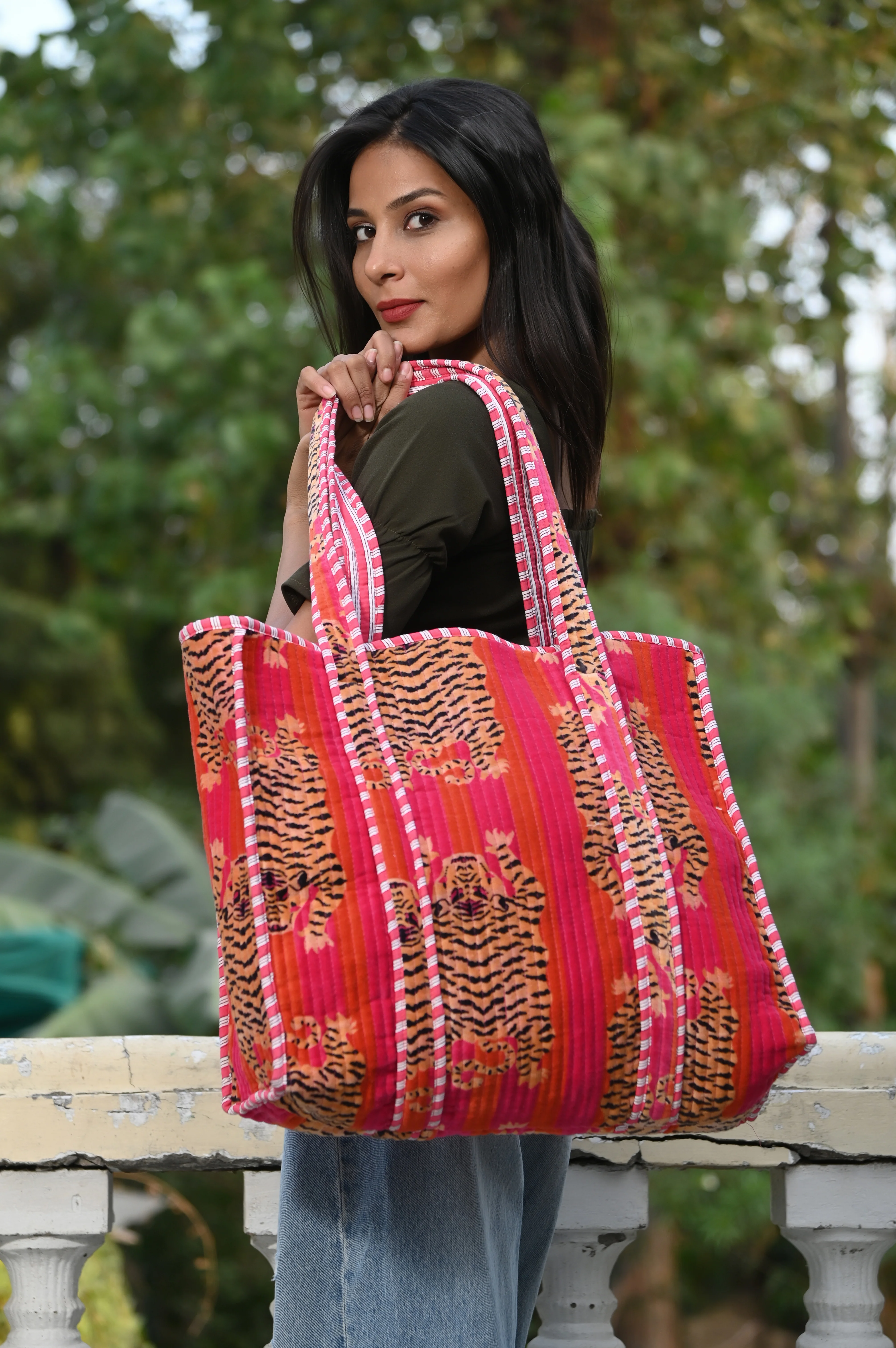 The Tibetan Tiger Tote in Velvet - Image 64