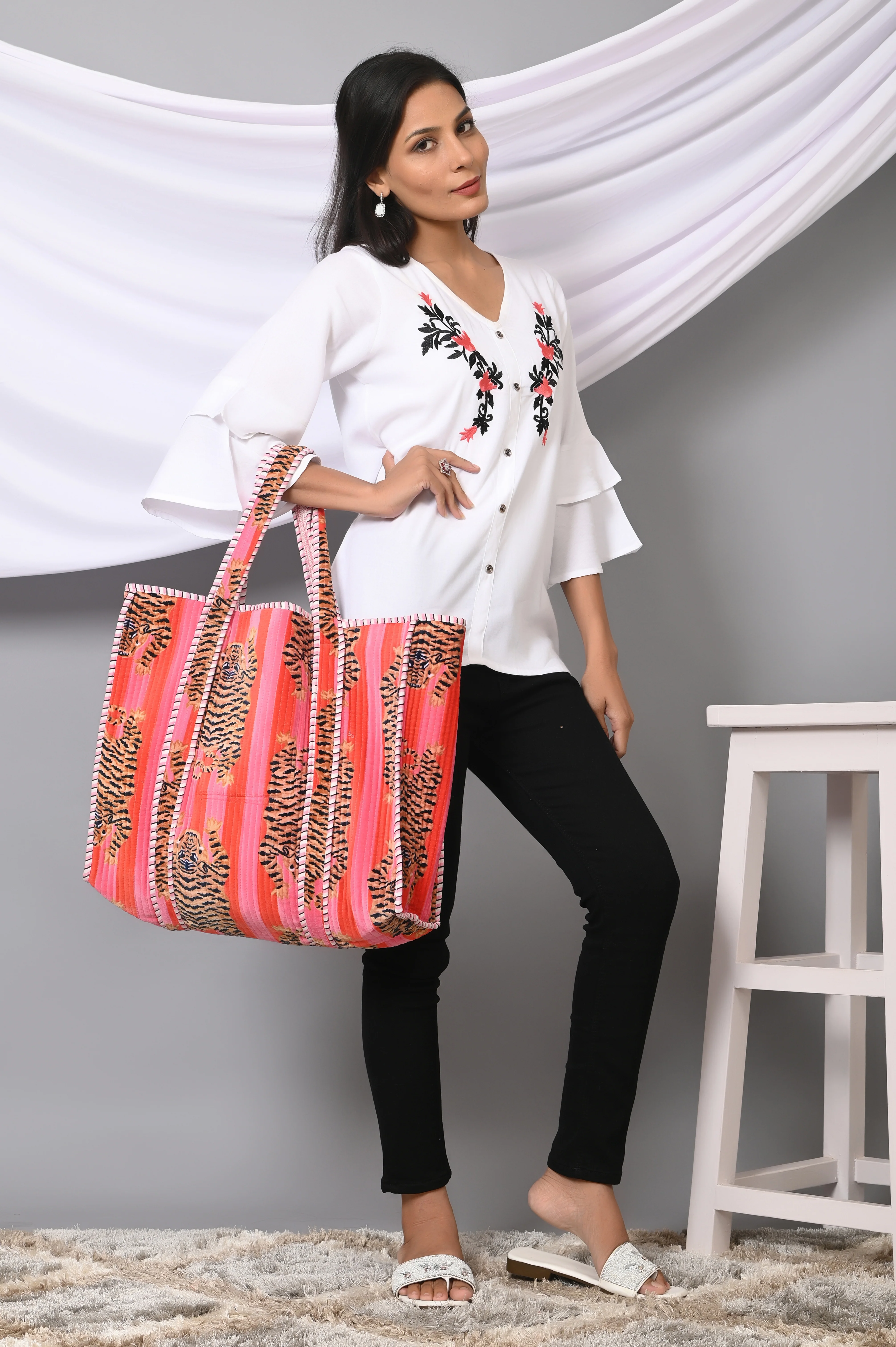 The Tibetan Tiger Tote in Velvet - Image 73